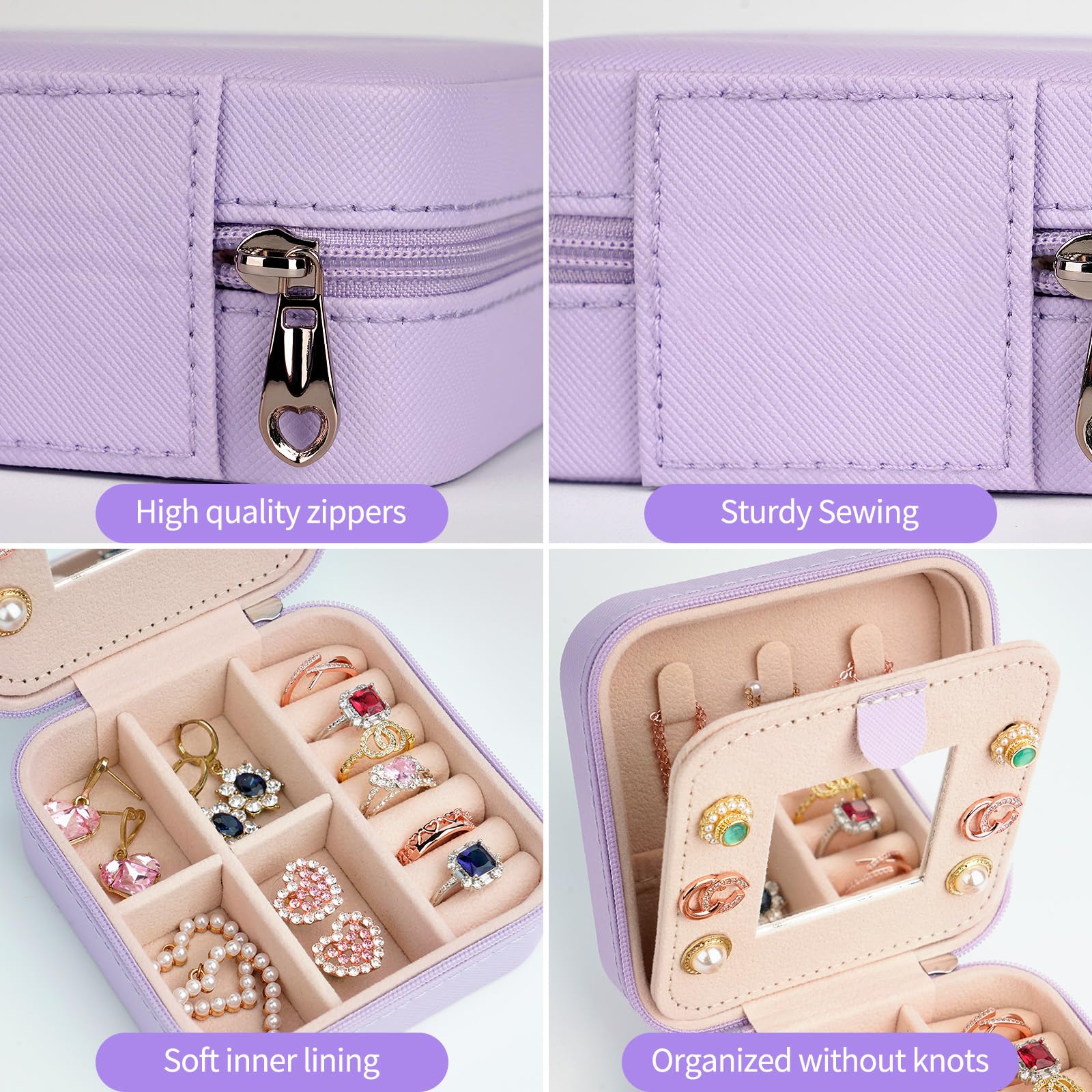 AYGXU Portable Jewelry Travel Case for Women - Small Jewelry Organizer Box with Initials A-Z - Perfect Gift for Girls, Teens & Teachers - Ideal for Vacations, Business Trips & Daily Use