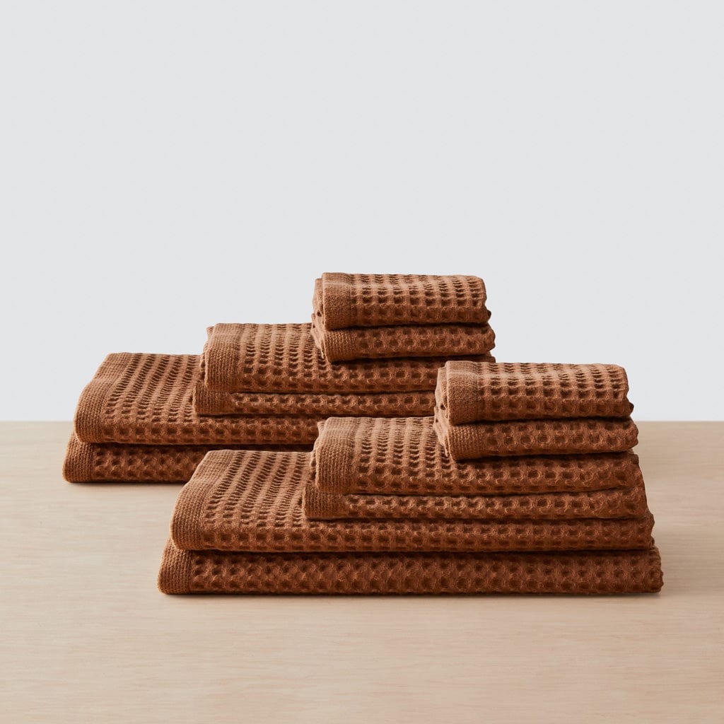 Mara Organic Waffle Bath Towel Set - 100% Cotton, Ultra Soft & Absorbent - Perfect for Spa, Bathroom & Luxury Home Use