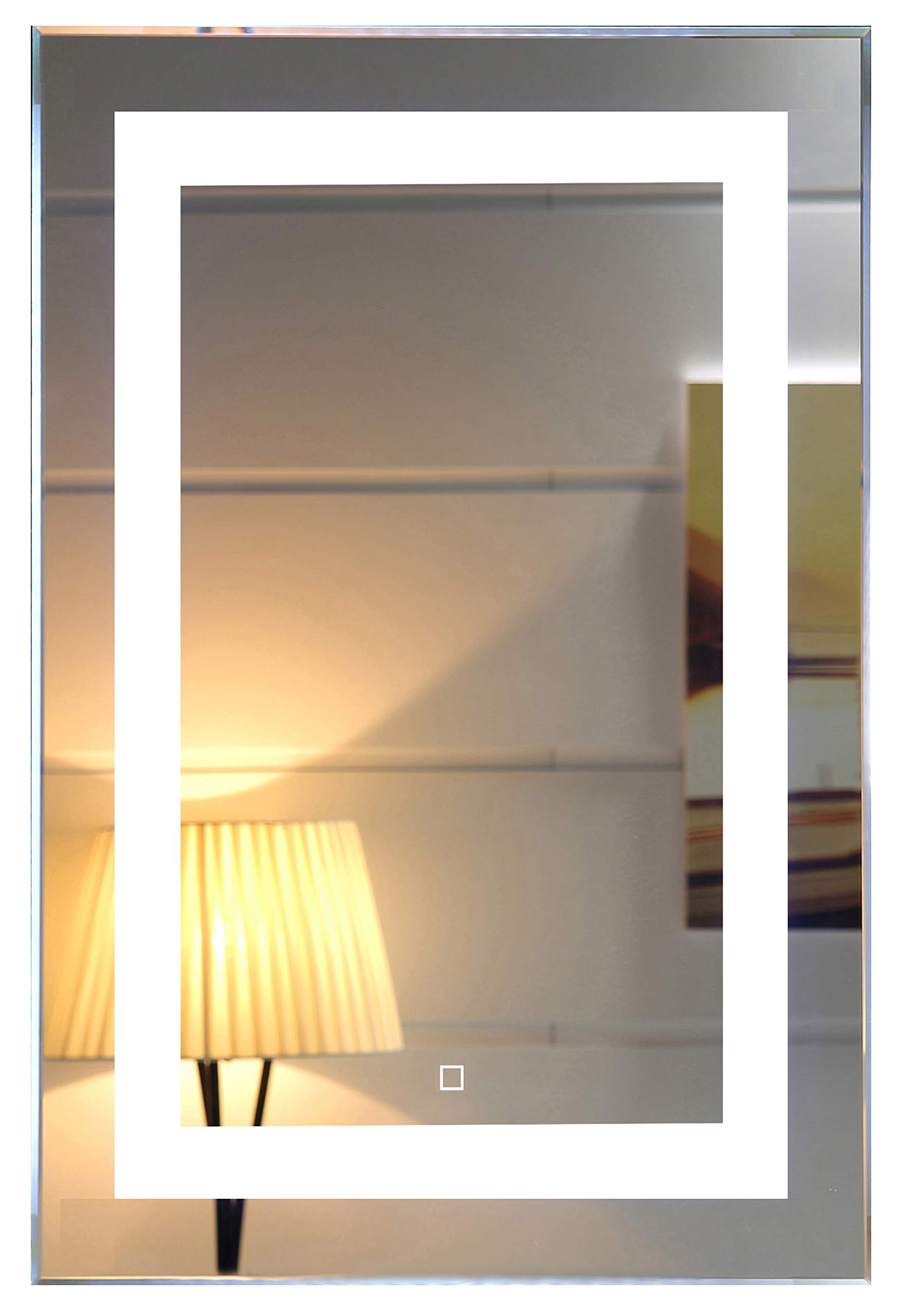 24x36 Inch LED Bathroom Mirror with Touch Switch - Wall Mounted, Anti-Fog, Dimmable Light for Vanity & Makeup - Perfect for Modern Bathrooms (GS099-2436)