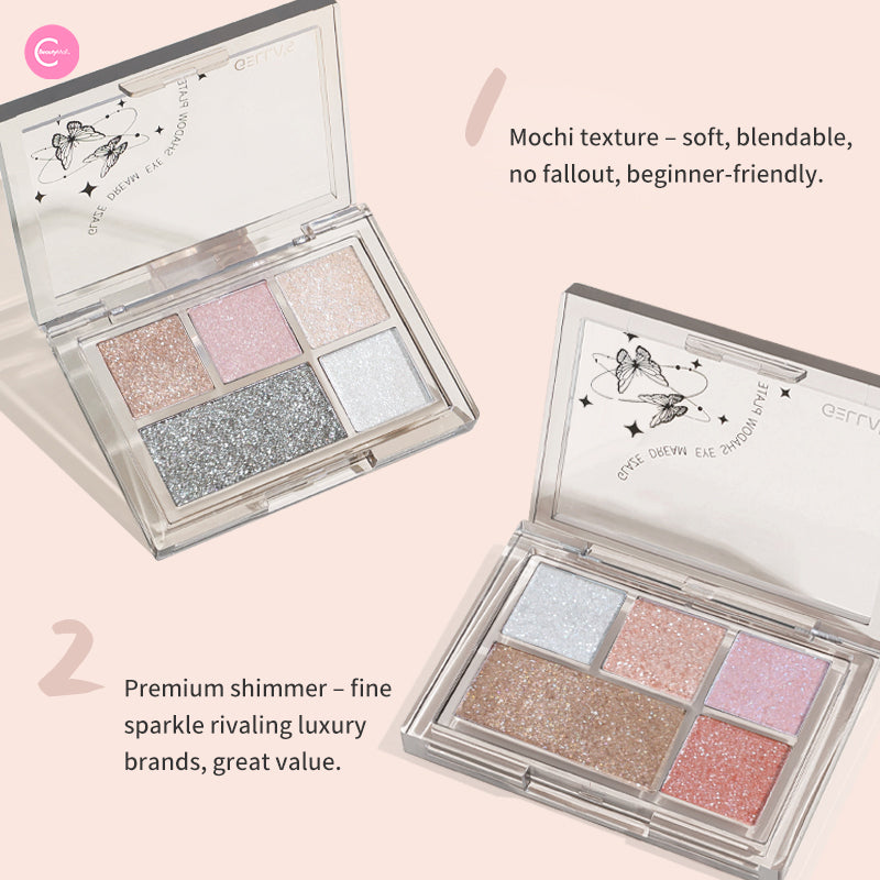 GELLA'S Shimmering 5-Color Eyeshadow Palette - Long Lasting, Highly Pigmented Makeup for Day & Night Looks | Perfect for Parties, Weddings & Special Occasions