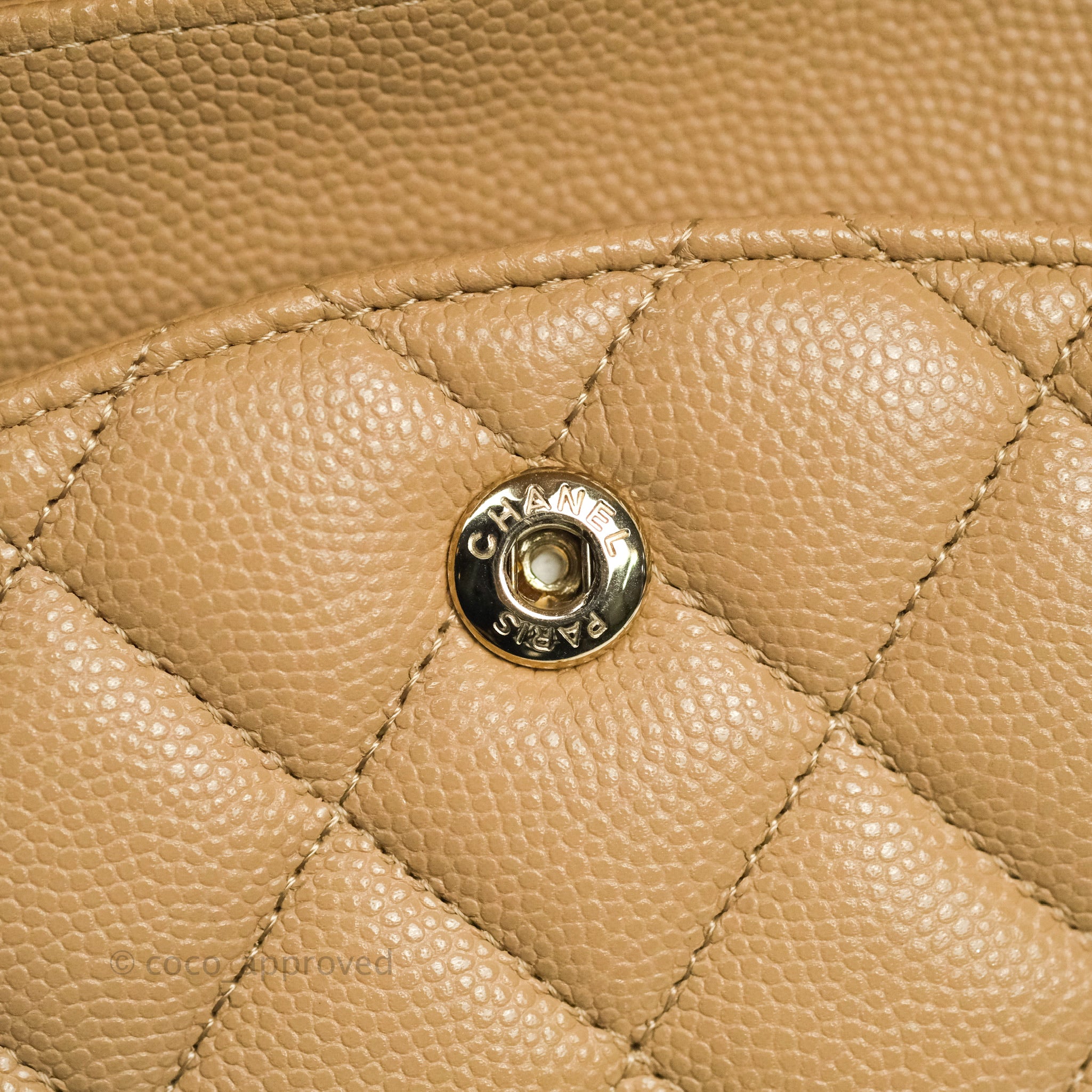 Chanel Classic Medium Double Flap Bag in Dark Beige Caviar Leather with Gold Hardware | Luxury Designer Handbag for Women | Perfect for Work, Evening Events & Special Occasions