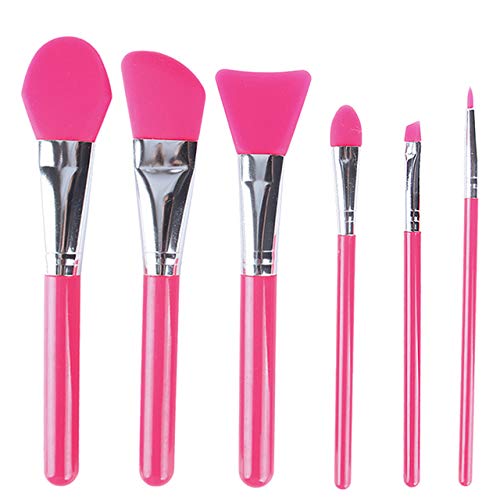 6Pcs Silicone Makeup Brush Set - Durable Face Mask Applicator & Beauty Blender Tools for Foundation, Skincare & Makeup Application - Perfect for Liquid Foundation, Clay Masks & Cream Blends