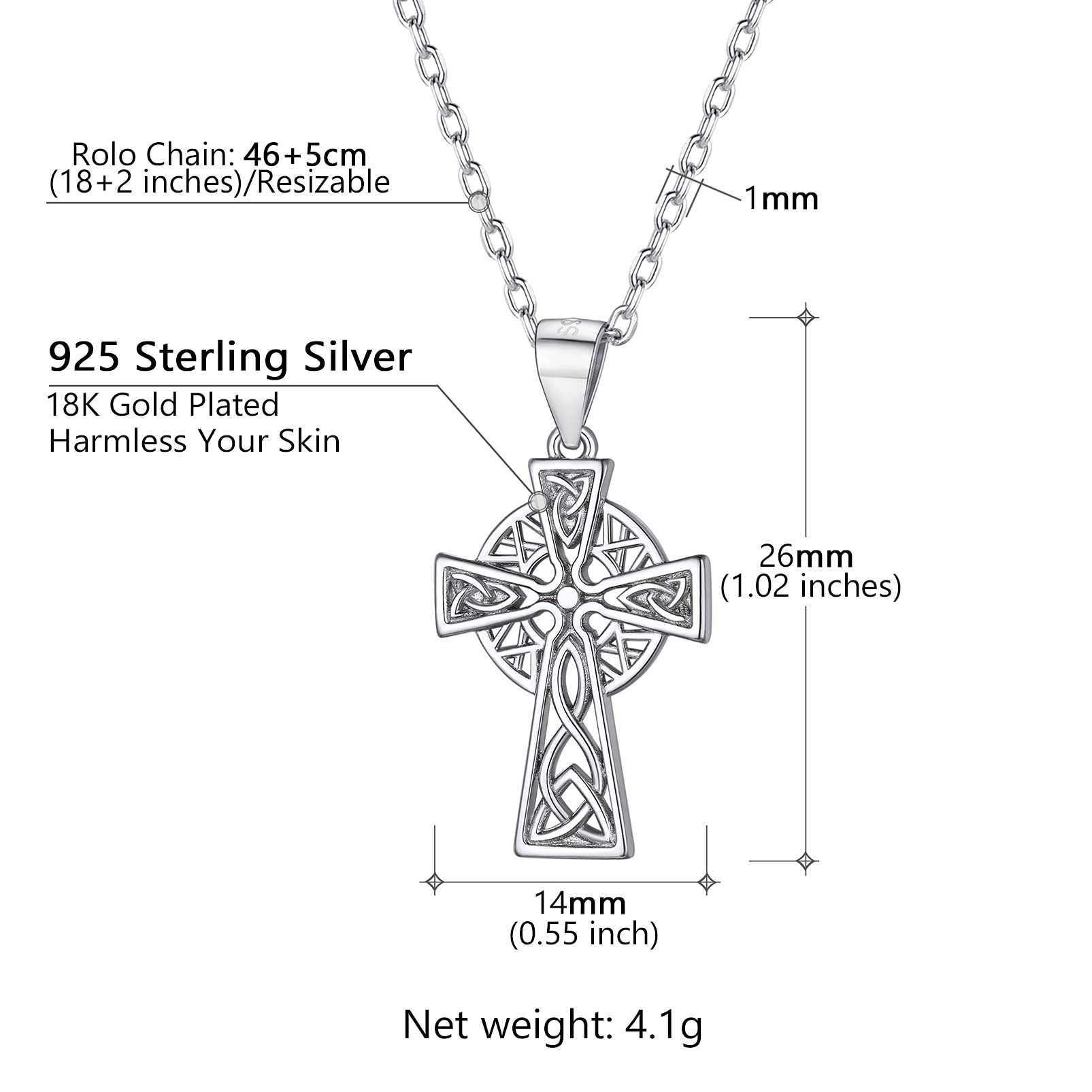 Celtic Love Knot Necklace for Women - 925 Sterling Silver Irish Jewelry for Good Luck & Gifts