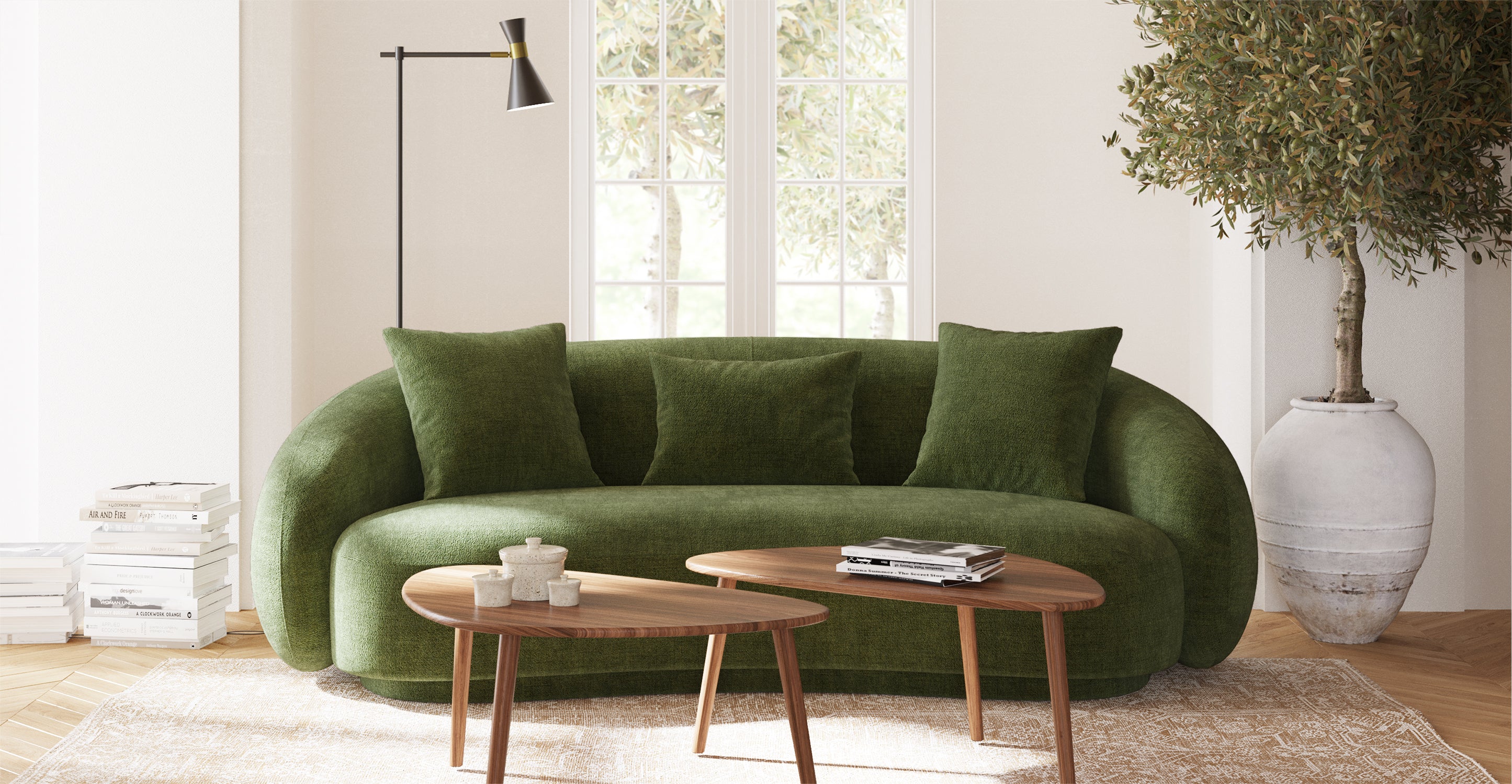 Nimes Sofa - Modern Comfortable Fabric Sofa for Living Room, Bedroom & Office | Perfect for Relaxing, Entertaining & Small Spaces