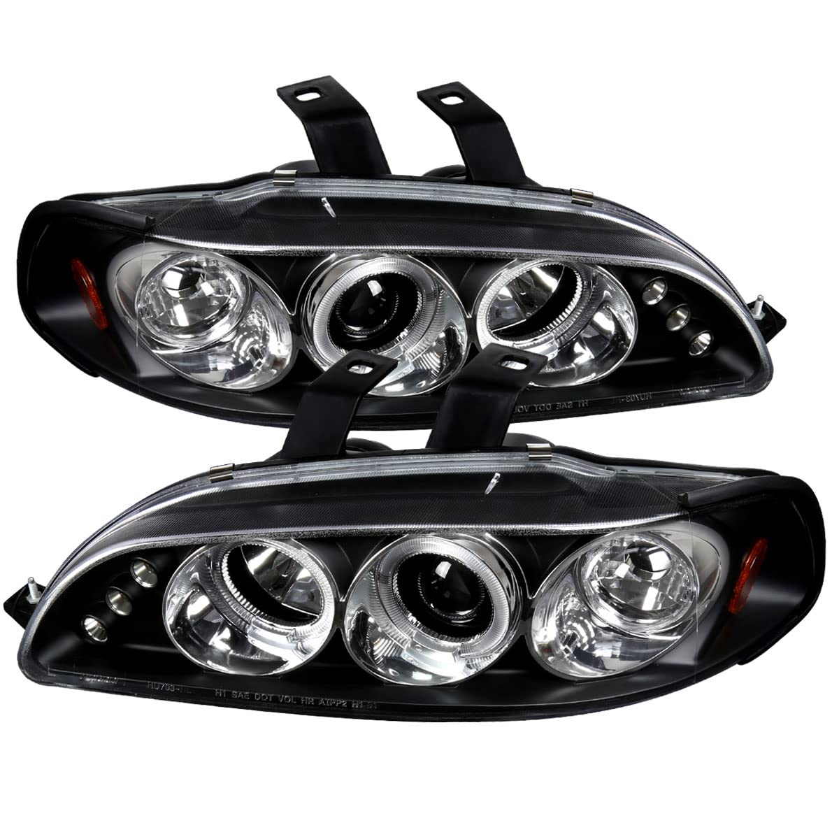 92-95 2/3/4Dr LED Halo Projector Headlights - Black Housing for Improved Night Visibility | Perfect for Honda Civic, Accord & Other Compact Cars
