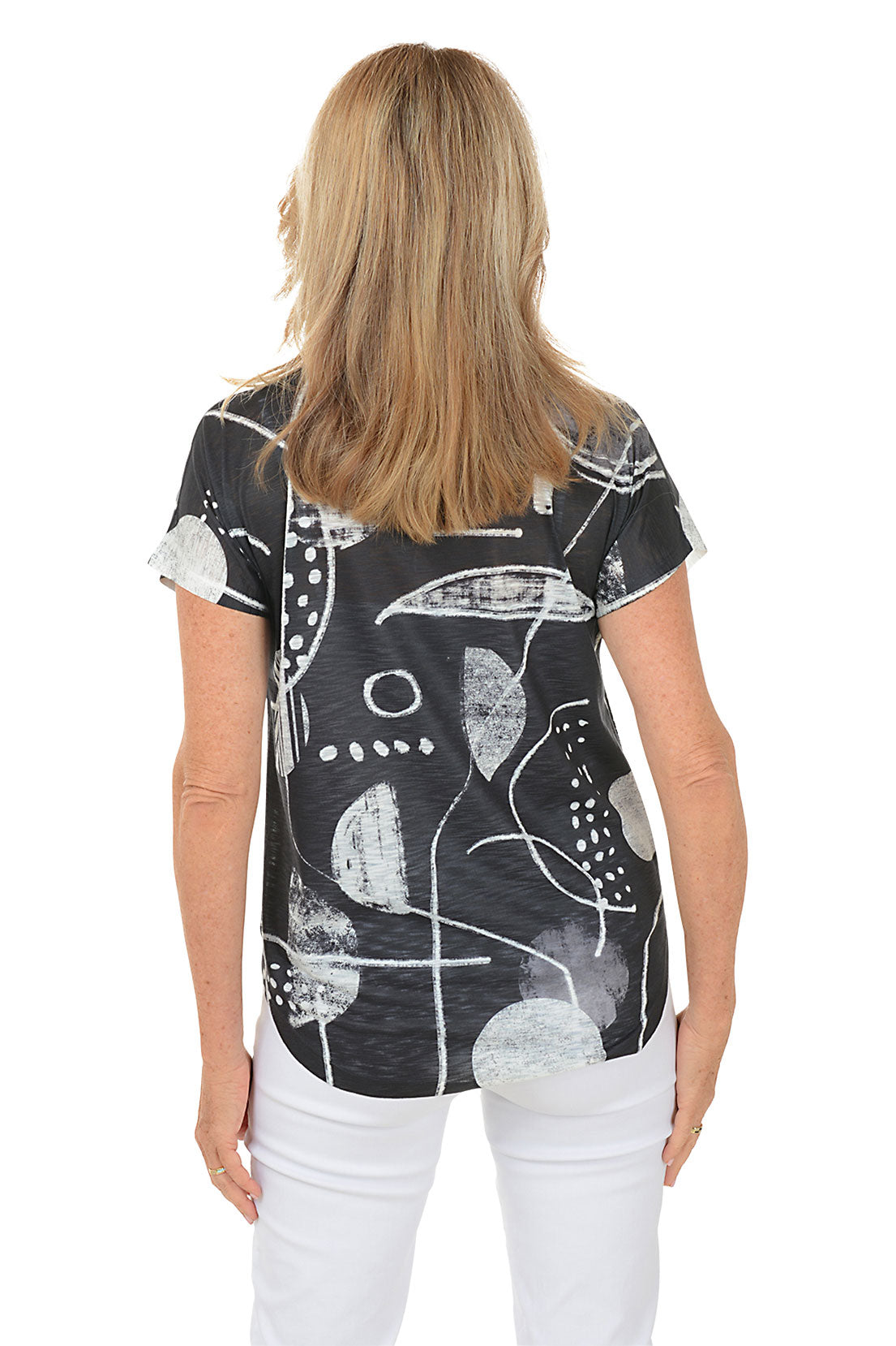 Petite Women's Short Sleeve Slub Knit Top - Soft Cotton Canvas T-Shirt for Casual Wear & Summer Outfits