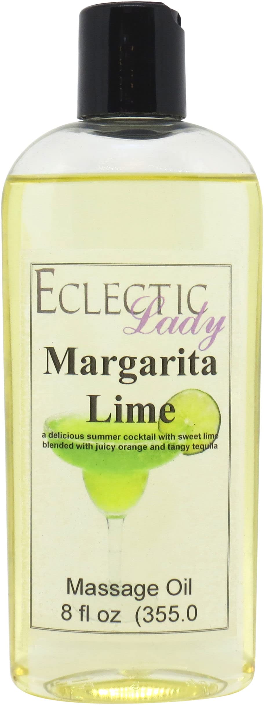 Margarita Lime Massage Oil - 8 oz Natural Blend with Sweet Almond & Jojoba Oil, Preservative Free for Aromatherapy, Relaxation & Couples Massage - Perfect for Spa Nights & Romantic Evenings