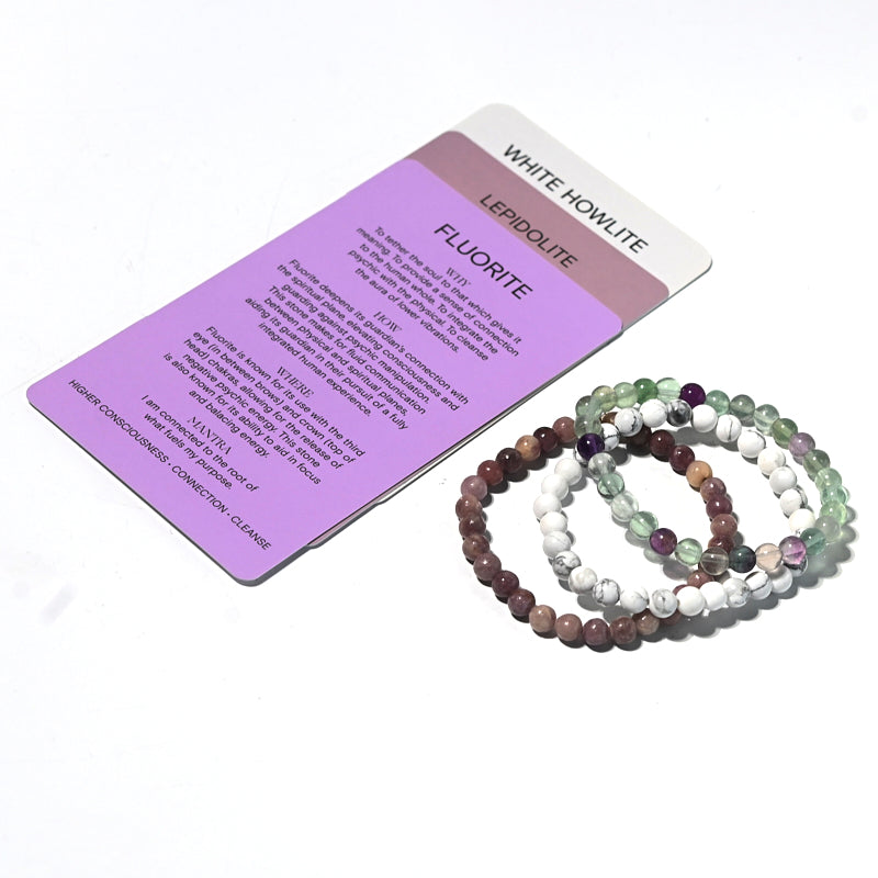 Calm Bracelet Trio Set - Anxiety Relief & Stress Reduction Jewelry for Women - Perfect for Meditation, Yoga, and Daily Wear