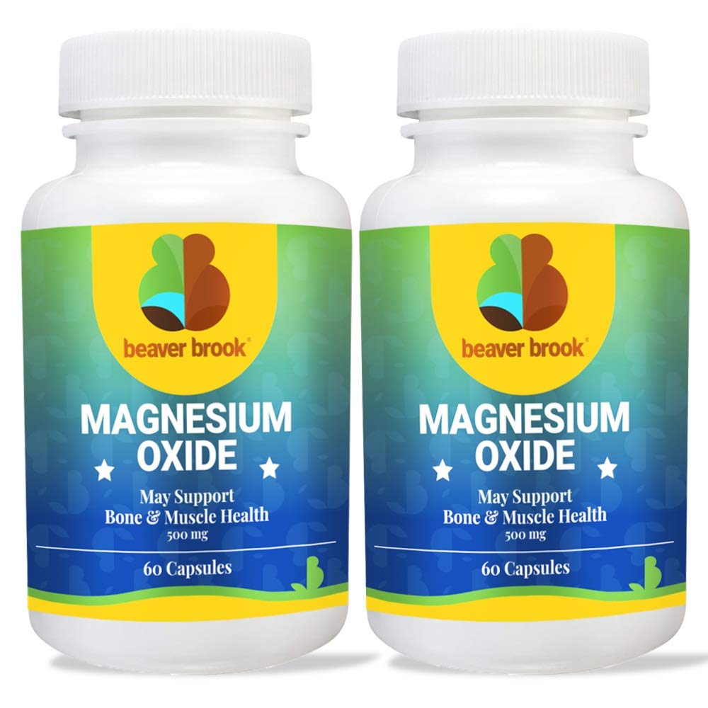 Beaver Brook Magnesium Oxide 500mg Softgels - Supports Bone & Teeth Health, All Natural Non-GMO Gluten Free Supplement (120 Count, 2 Month Supply) - Ideal for Daily Wellness & Active Lifestyle