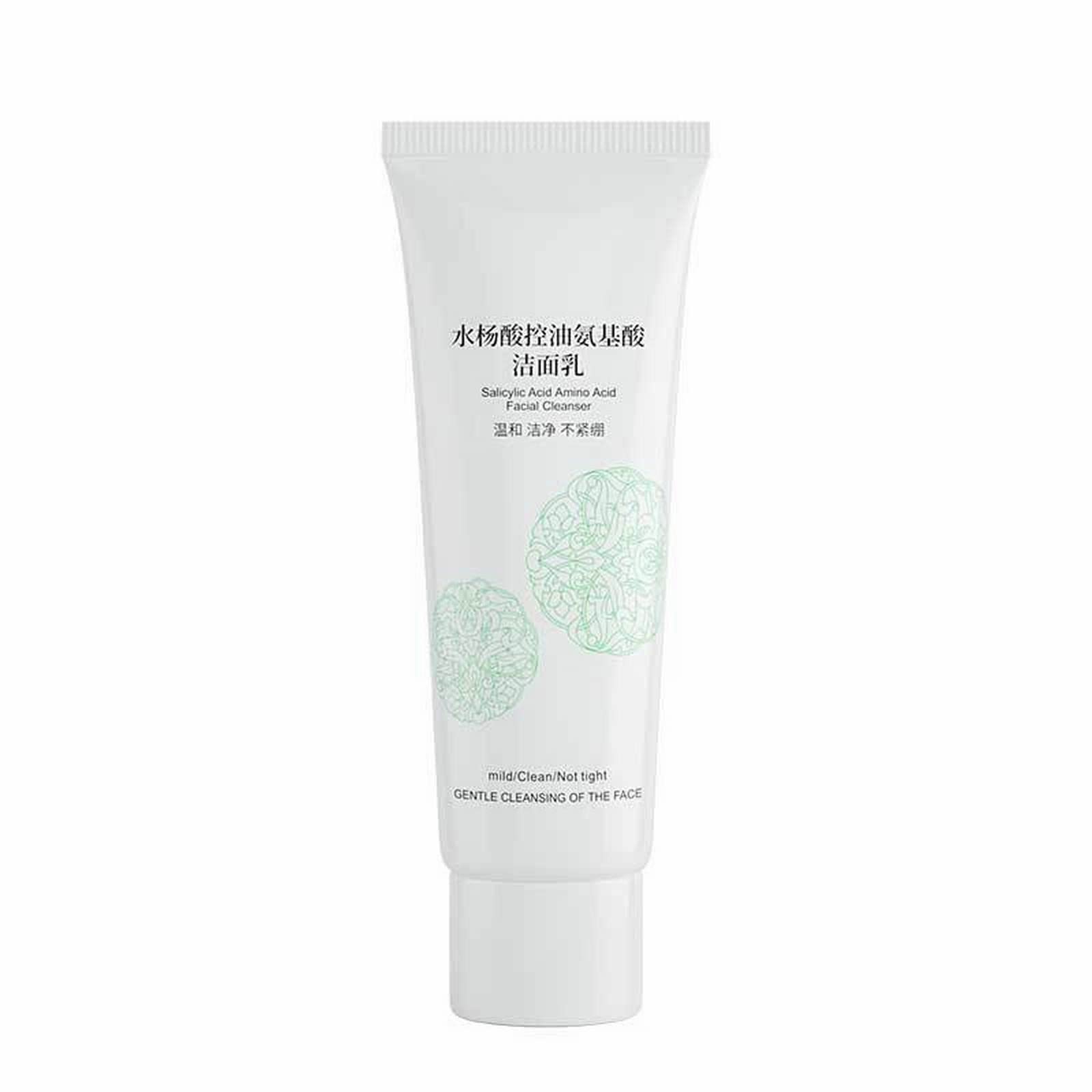 Salicylic Acid & Ortho Hydroxybenzoic Facial Cleanser - Deep Cleansing, Oil Control & Moisturizing Foam Face Wash with Rice Water Extract (80g, White) | Perfect for Acne-Prone Skin & Daily Deep Pore Cleansing Routine
