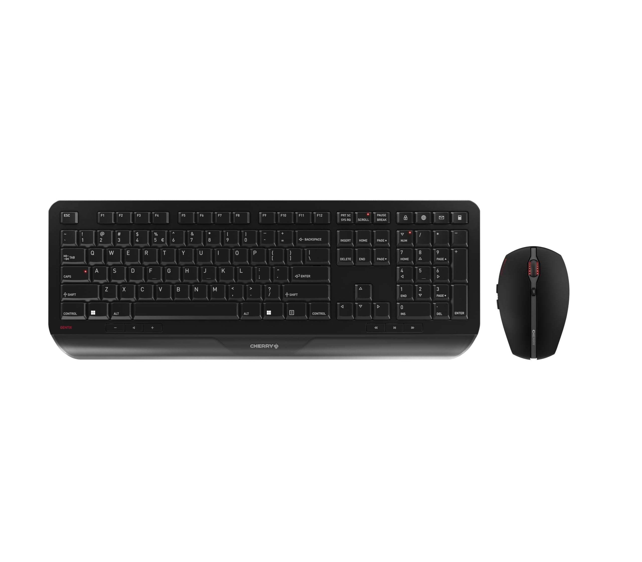Wireless Keyboard and Mouse Combo for PC - CHERRY GENTIX Ergonomic Desktop Set with Quiet Click & 2.4GHz USB Receiver | Perfect for Home Office, Gaming, and Workstations