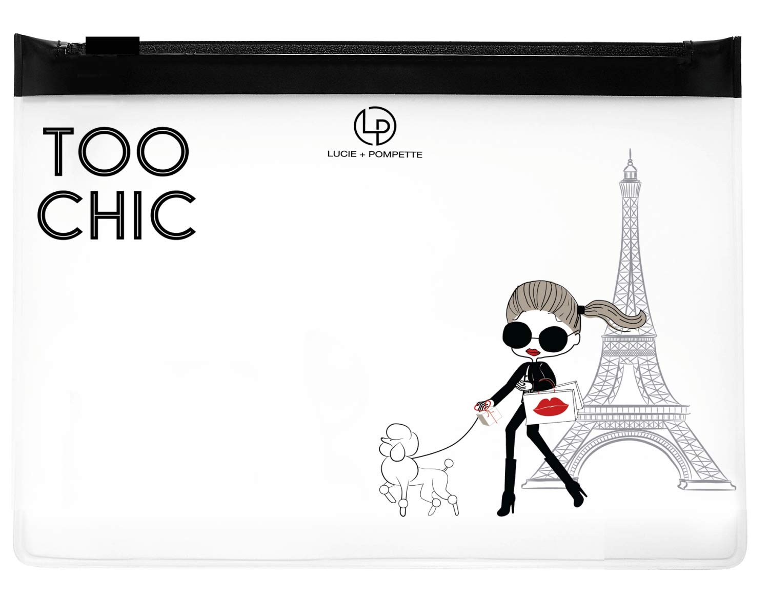 Chic Waterproof Travel Makeup Bag with Removable Plastic Zipper - 9x6.25 Inch | Perfect for Airplane Carry-On, Gym & Beach Essentials Organization