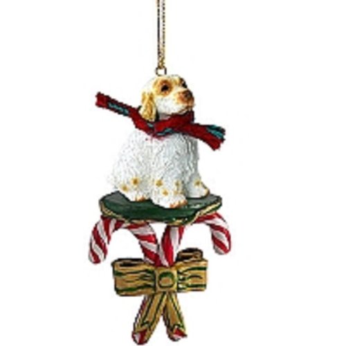 Clumber Spaniel Candy Cane Christmas Ornament - Handmade Dog Breed Holiday Decoration for Tree, Gift & Home Decor