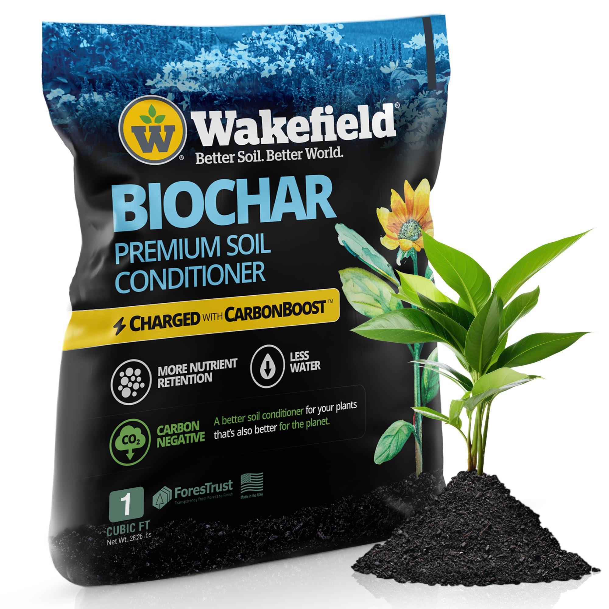 Premium Organic Potting Soil with Biochar & Probiotics - CarbonBoost Technology for Healthier Plants - Ideal for Indoor/Outdoor Plants, Succulents & Houseplants (1 Cuft) - Perfect for Container Gardening, Urban Farming & Home Plant Care