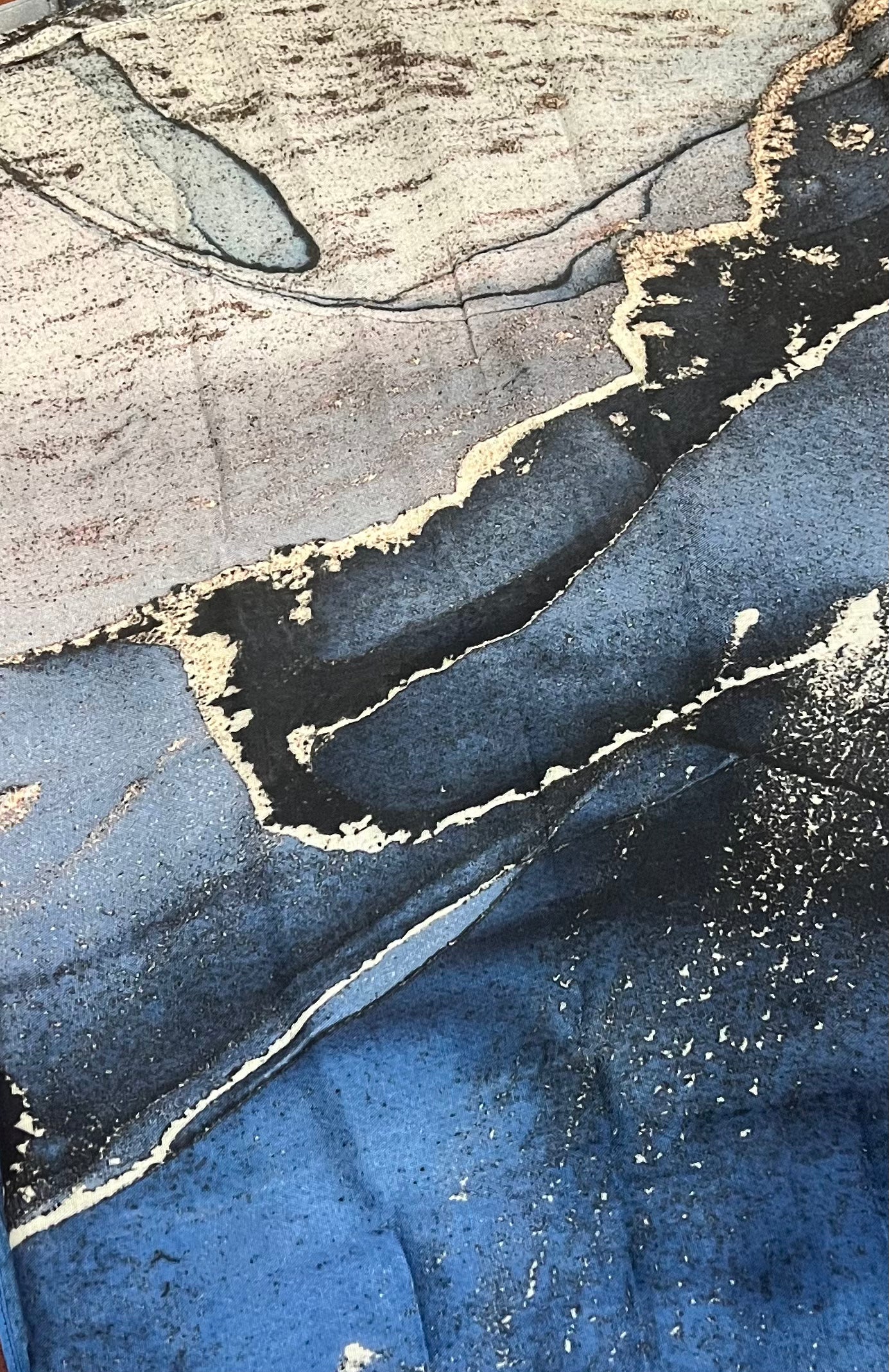 Printed Modal Blue Marble Fabric - Soft Breathable Material for Dresses, Shirts & Home Decor | Perfect for DIY Sewing Projects & Fashion Design