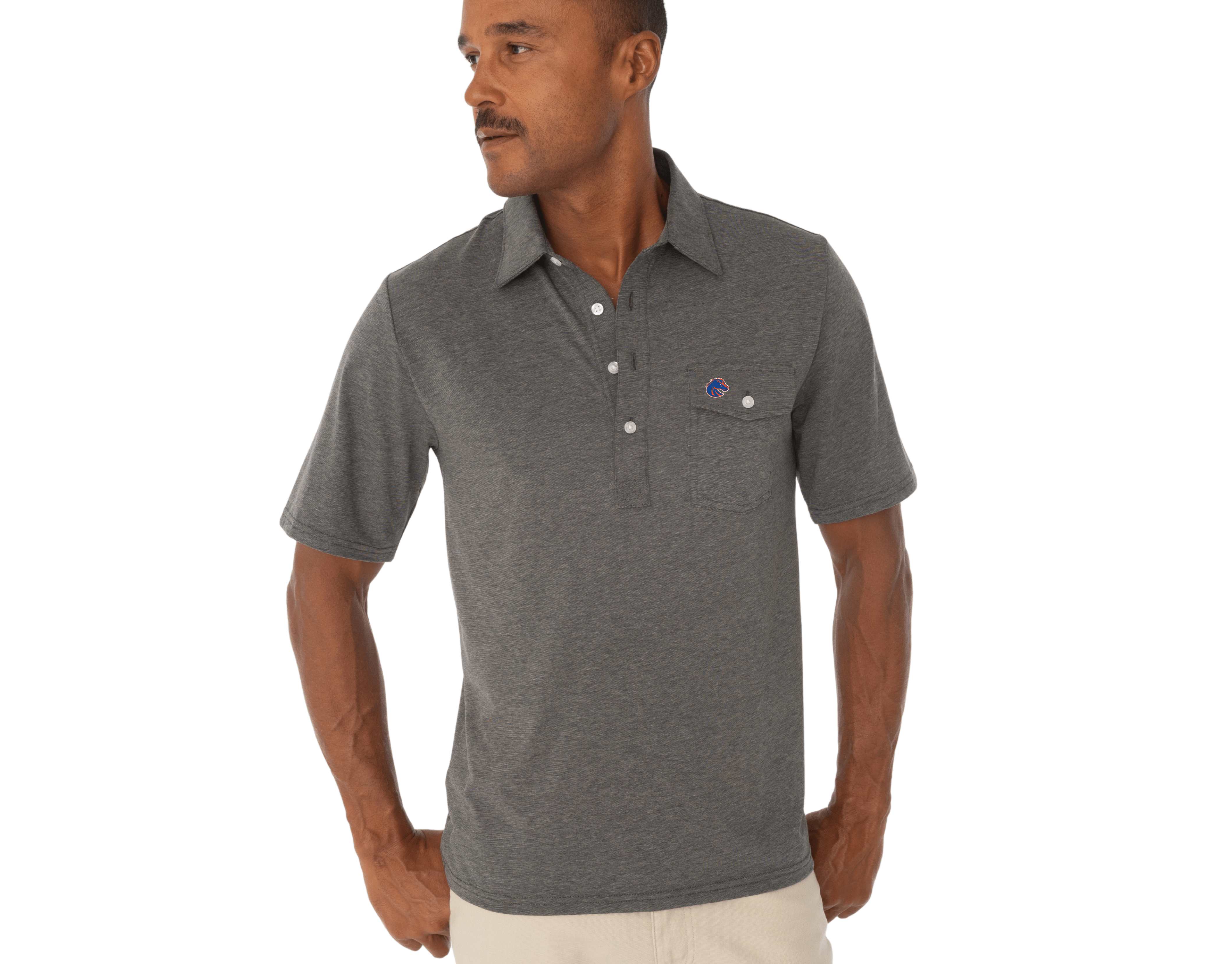 Boise State Broncos Coach's Performance Shirt - Heather Grey - Breathable & Moisture-Wicking for Sports & Outdoor Activities