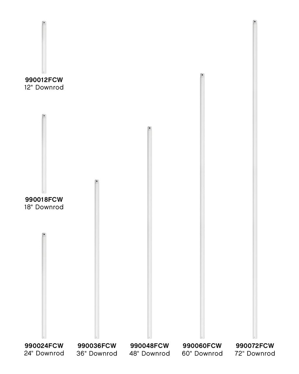 Hinkley 990018FCW 18 Inch Adjustable Ceiling Fan Down Rod - Extendable Height for Perfect Fit & Improved Airflow - Chalk White Finish - Ideal for Living Rooms, Bedrooms & Patios