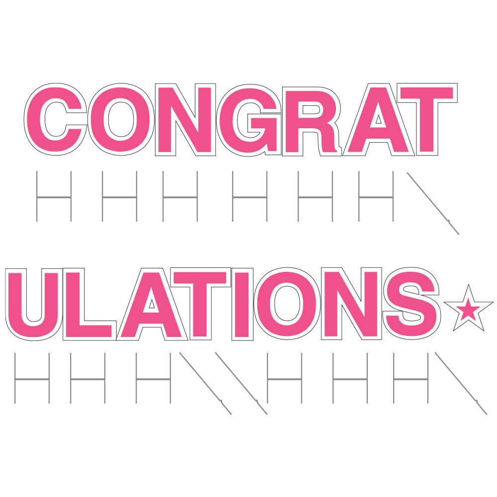 Vispronet 18in Tall Congratulations Yard Sign with Stakes - Weather-Resistant Outdoor Decor for Graduation, Birthday & Special Occasions - Includes Steel Stakes (Bright Pink) - Perfect for Front Yard, Lawn & Party Decorations