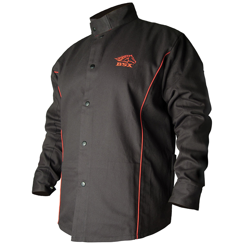 Black Stallion Contoured FR Cotton Welding Jacket - Flame Resistant Workwear for Welders & Metalworkers | Perfect for Construction, Fabrication & Industrial Safety