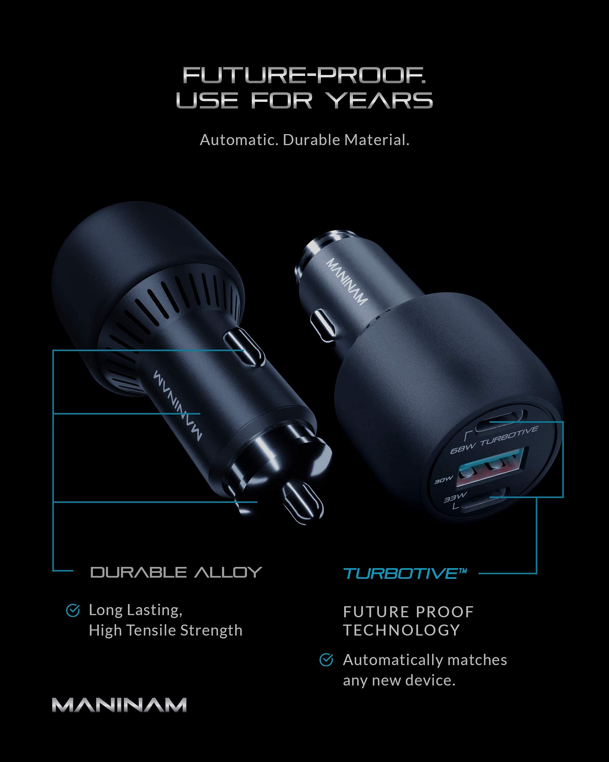 101W USB-C Car Charger with Triple Port - Super Fast PPS & PD 3.0 Car Adapter for iPhone 16, Samsung S24 Ultra, MacBook, iPad, Pixel 8 - Smart Power Management - Perfect for Road Trips & Long Drives