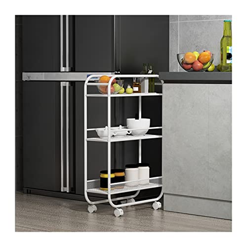Multi-Functional Kitchen Storage Cart - Ultra-Narrow Floor-to-Ceiling Shelving Unit with Removable Layers for Bathroom, Pantry & Small Spaces (Gold) | Space-Saving Organizer for Spices, Toiletries & Cleaning Supplies