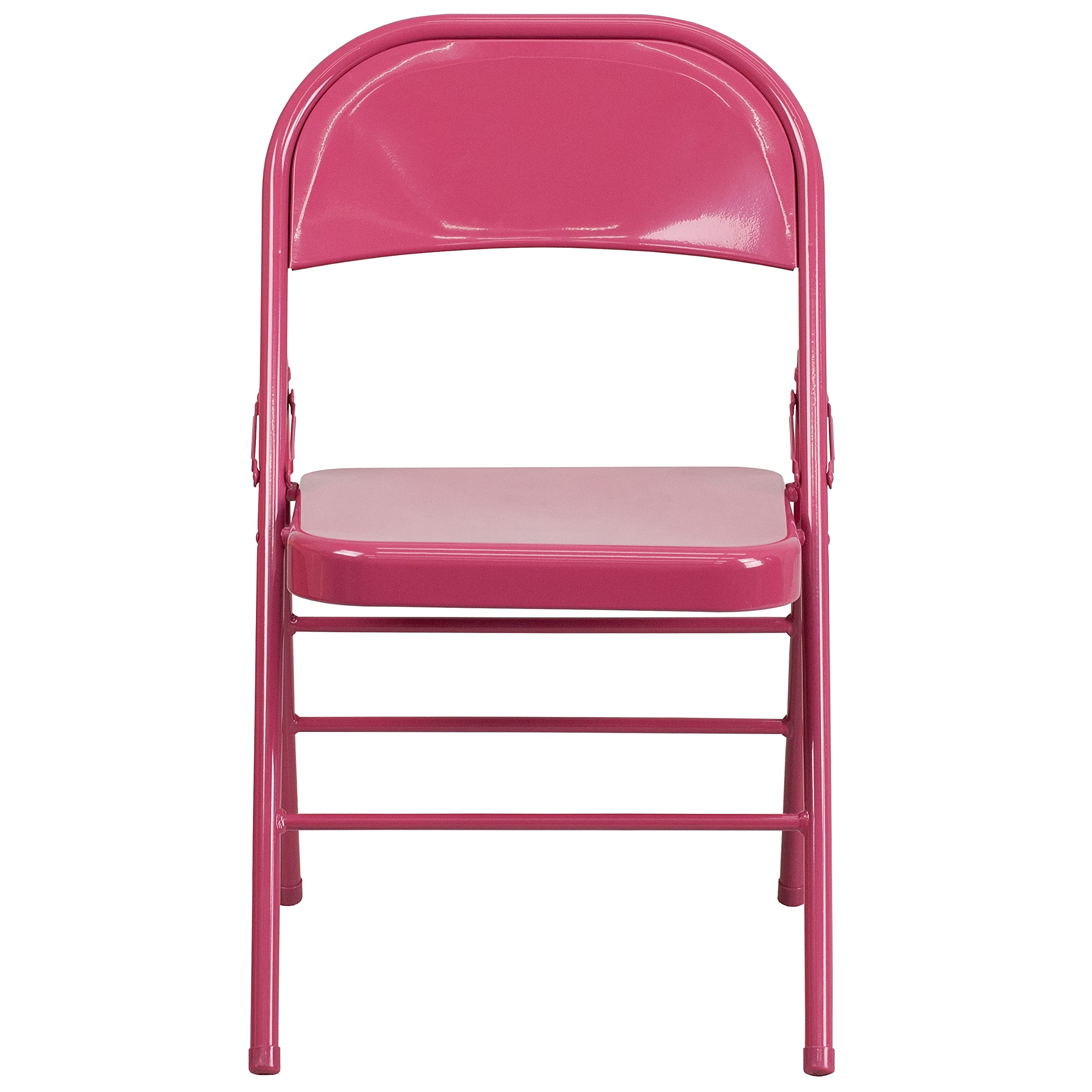 Flash Furniture 4-Pack HERCULES COLORBURST Series Fuchsia Metal Folding Chairs - Triple Braced, Double Hinged for Stability - Perfect for Events, Parties, Weddings & Outdoor Gatherings