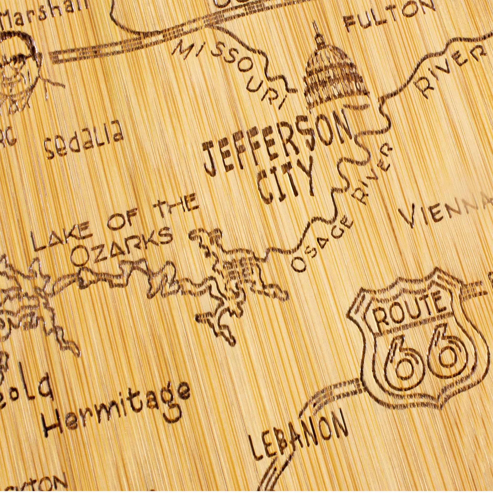 Premium Missouri-Themed Wooden Cutting Board 11.75