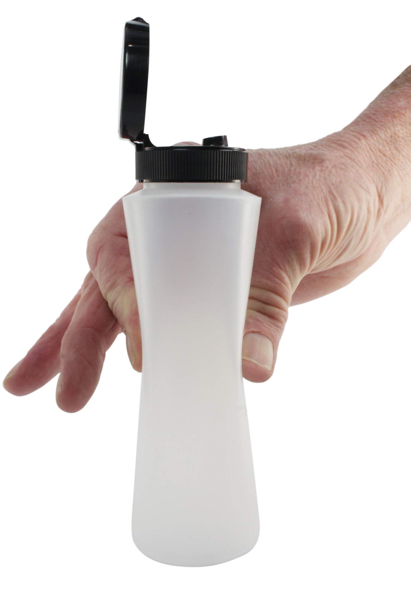 Easy Squeeze Plastic Condiment Bottles with Black Flip Top Cap - 8 oz Empty Set of 6 - Perfect for Ketchup, Mustard, Syrup & Salad Dressing - Kitchen & Restaurant Essentials