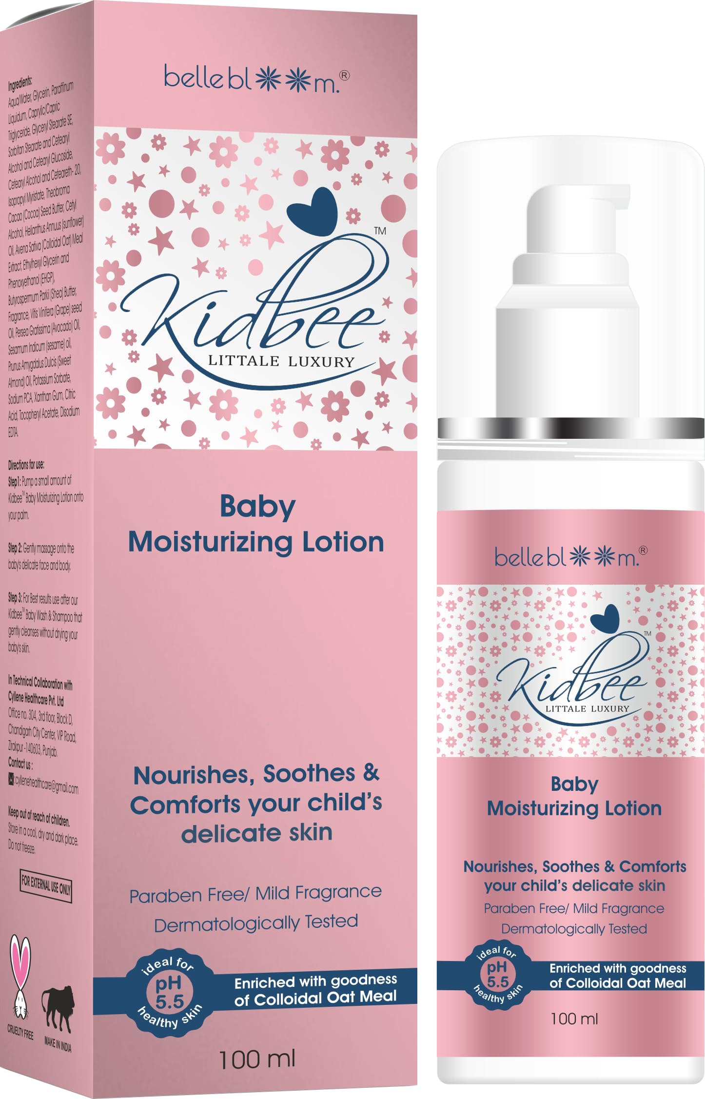 Kidbee Hydrating Moisturizing Lotion for Face & Body - 100ml - Deep Nourishing & Soothing Dry Skin - Perfect for Daily Skincare Routine & Travel Essentials