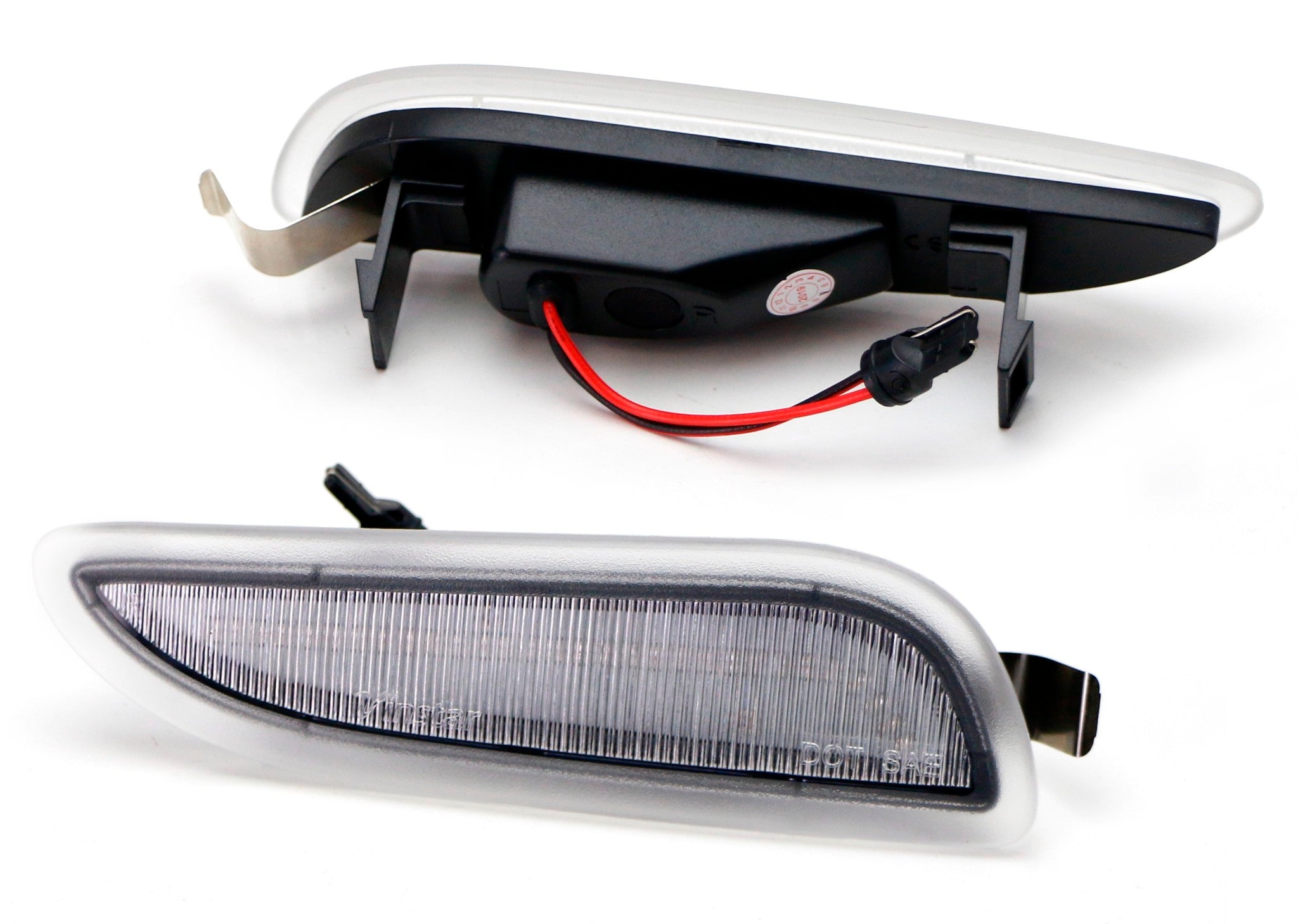 Clear Lens White LED Side Marker Lights for 2003-2009 Mercedes W209/C209 CLK - Enhanced Visibility & Safety for Night Driving & Custom Car Styling