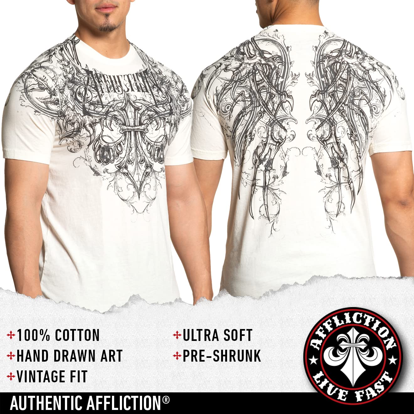 Affliction Men's Core Classic T-Shirts - Premium Cotton Graphic Tees for Casual Wear & Street Style | Perfect for Everyday Outfits, Gym, and Lounge