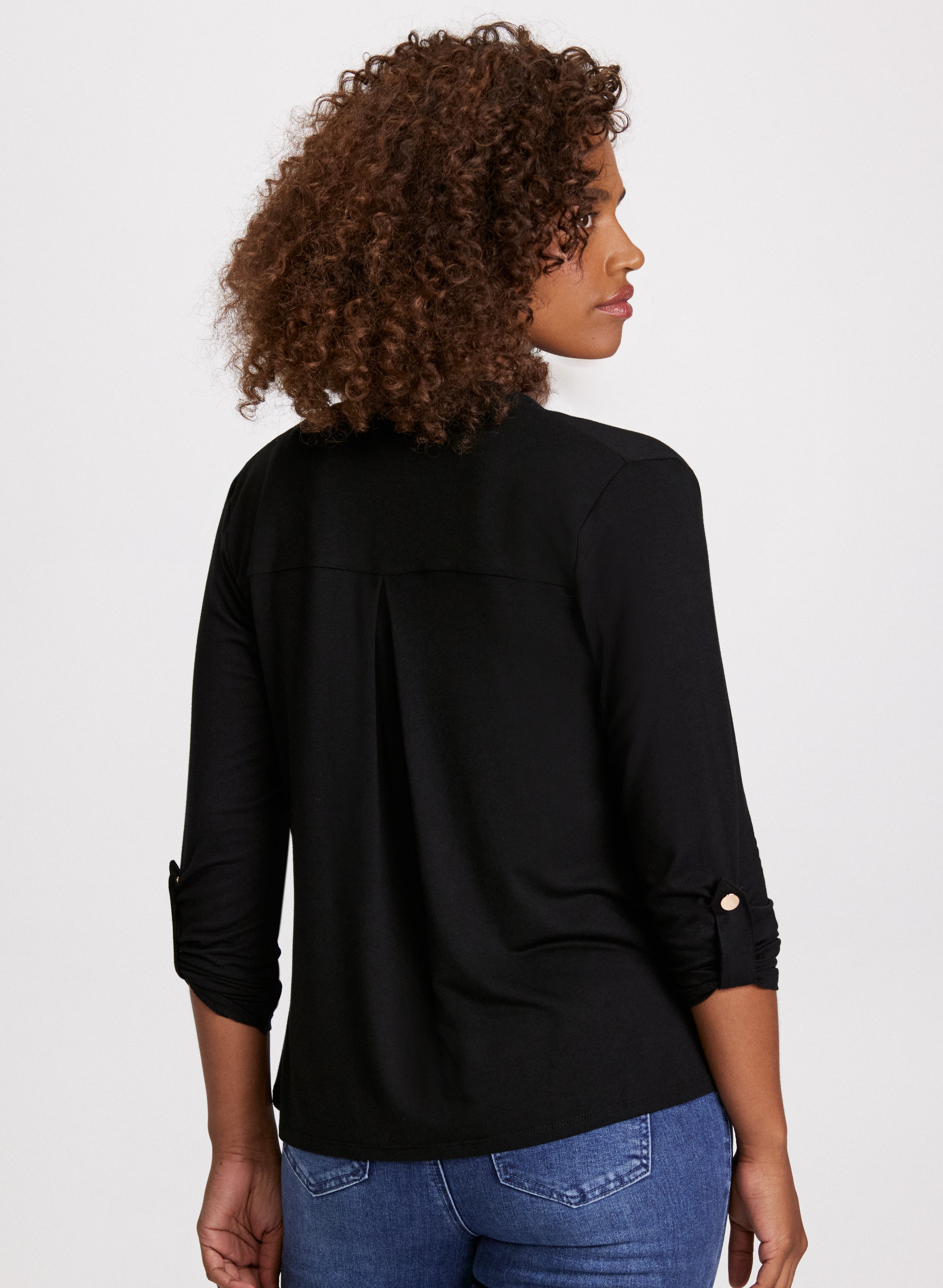 Stylish Button Detail Cascade Knit Sweater for Women - Cozy Fall & Winter Fashion - Perfect for Office, Dates, and Casual Outings