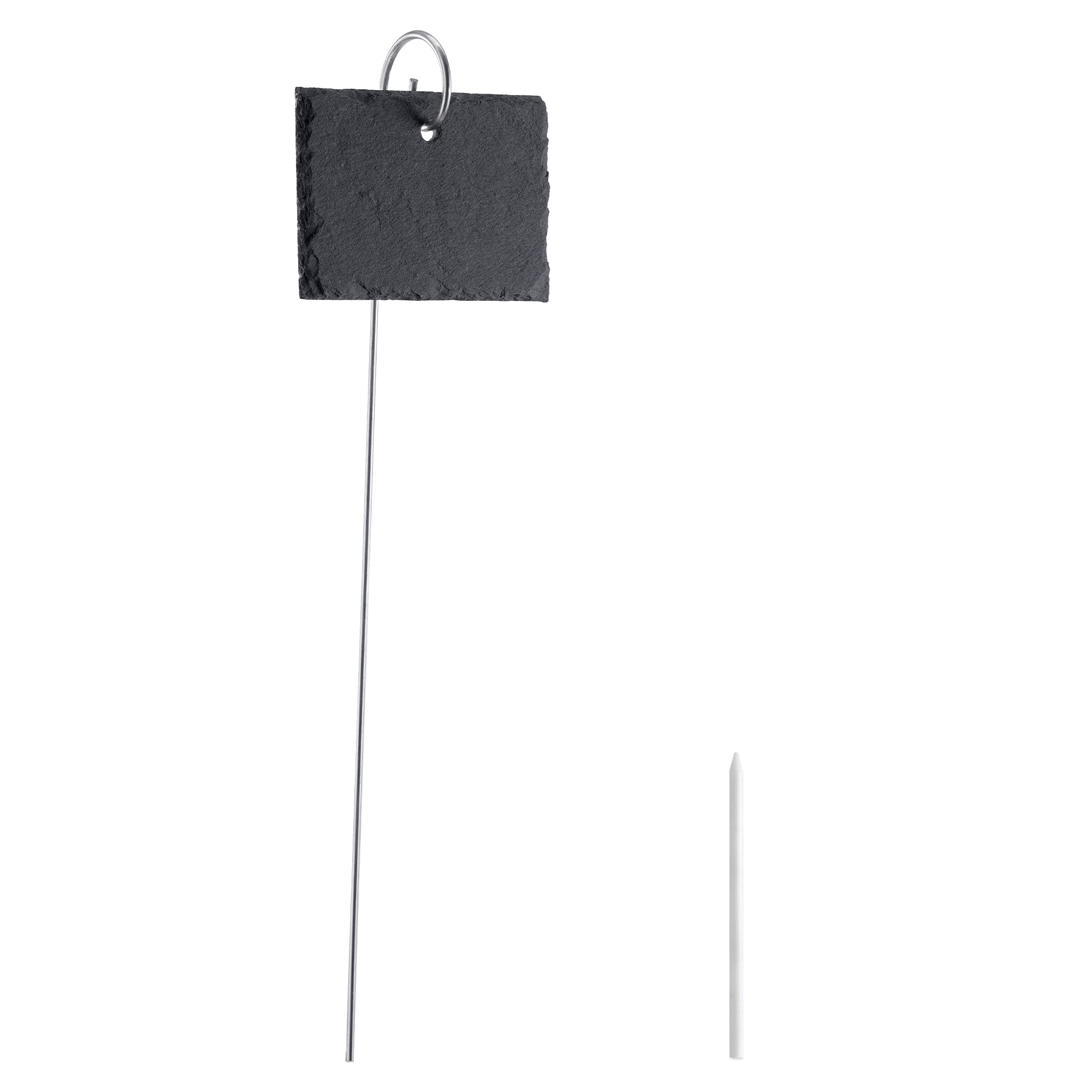 Navaris 10-Piece Slate Garden Markers with Chalk Pencils - Plant Labels for Herbs, Vegetables & Outdoor Gardening