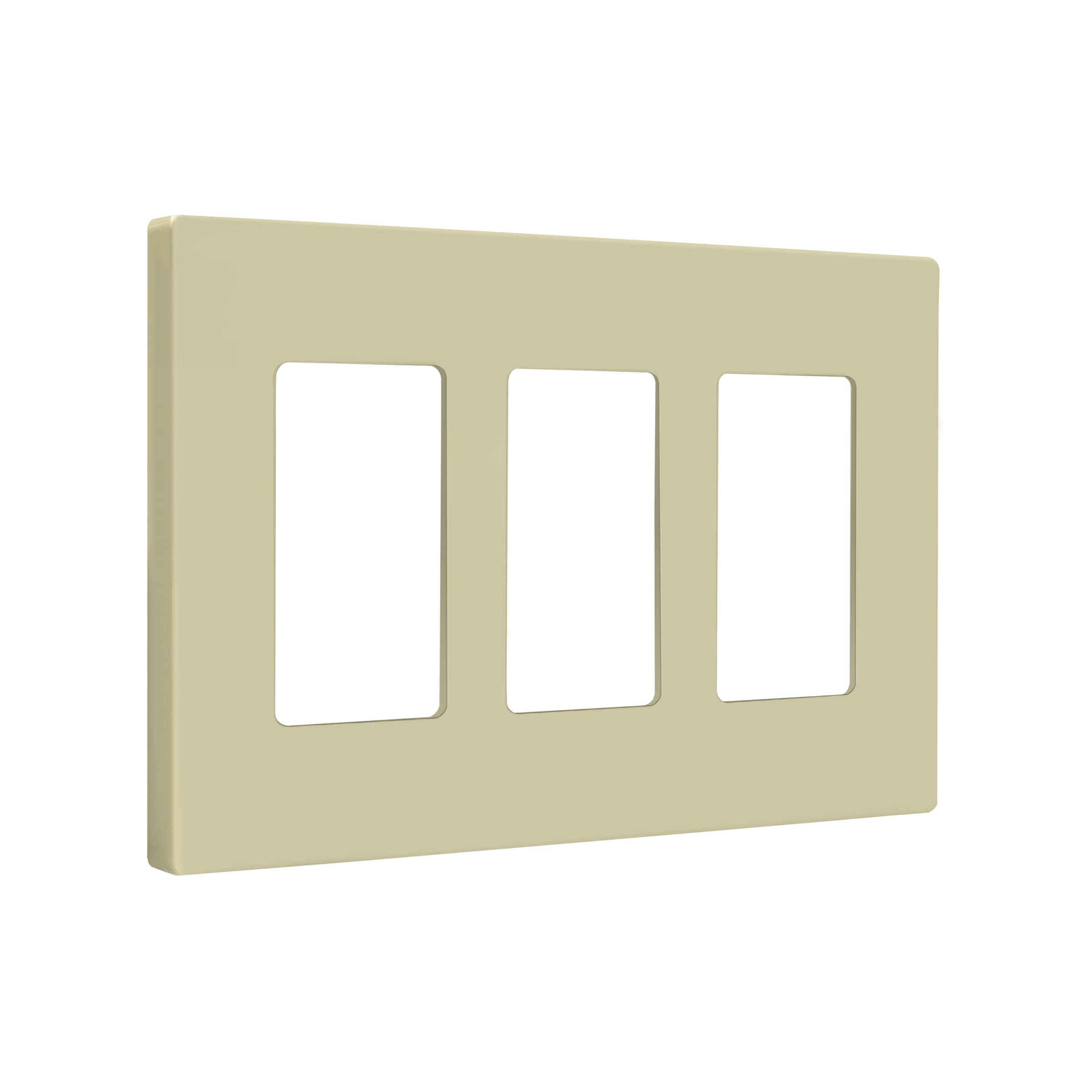 ENERLITES Screwless Decorator Wall Plates - Child Safe Outlet Covers, Glossy Finish, Medium Size 3-Gang (4.88