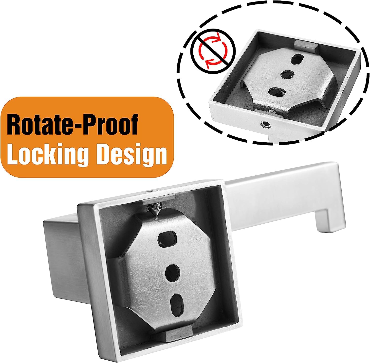 Premium 304 Stainless Steel Brushed Nickel Toilet Paper Holder - Rustproof Square Bathroom Tissue Roll Holder (2 Pack) - Wall-Mounted for Modern & Luxury Bathroom Decor