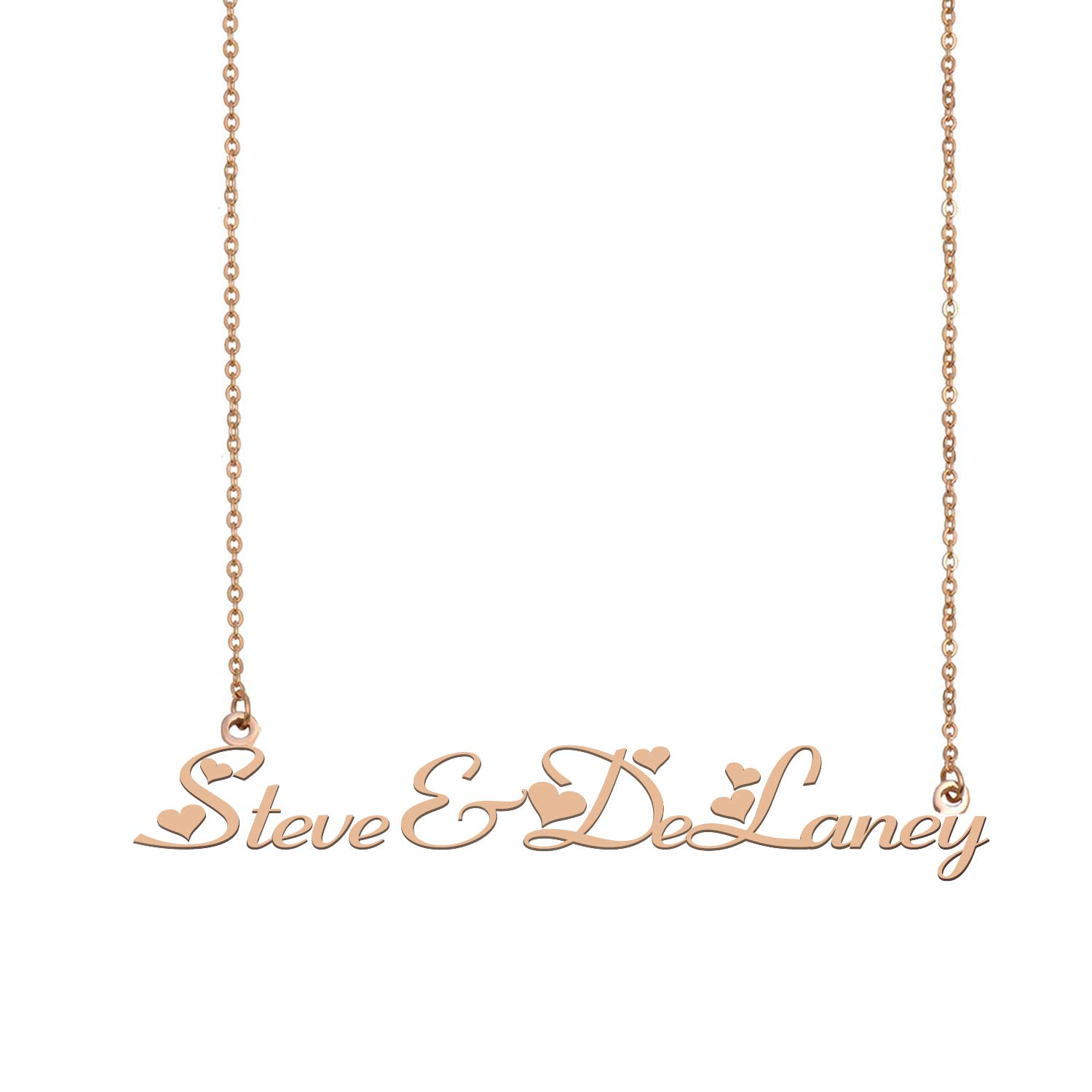 Custom Name Necklace for Steve & Delaney - Personalized Jewelry Gift for Women - Perfect for Anniversaries, Birthdays & Special Occasions