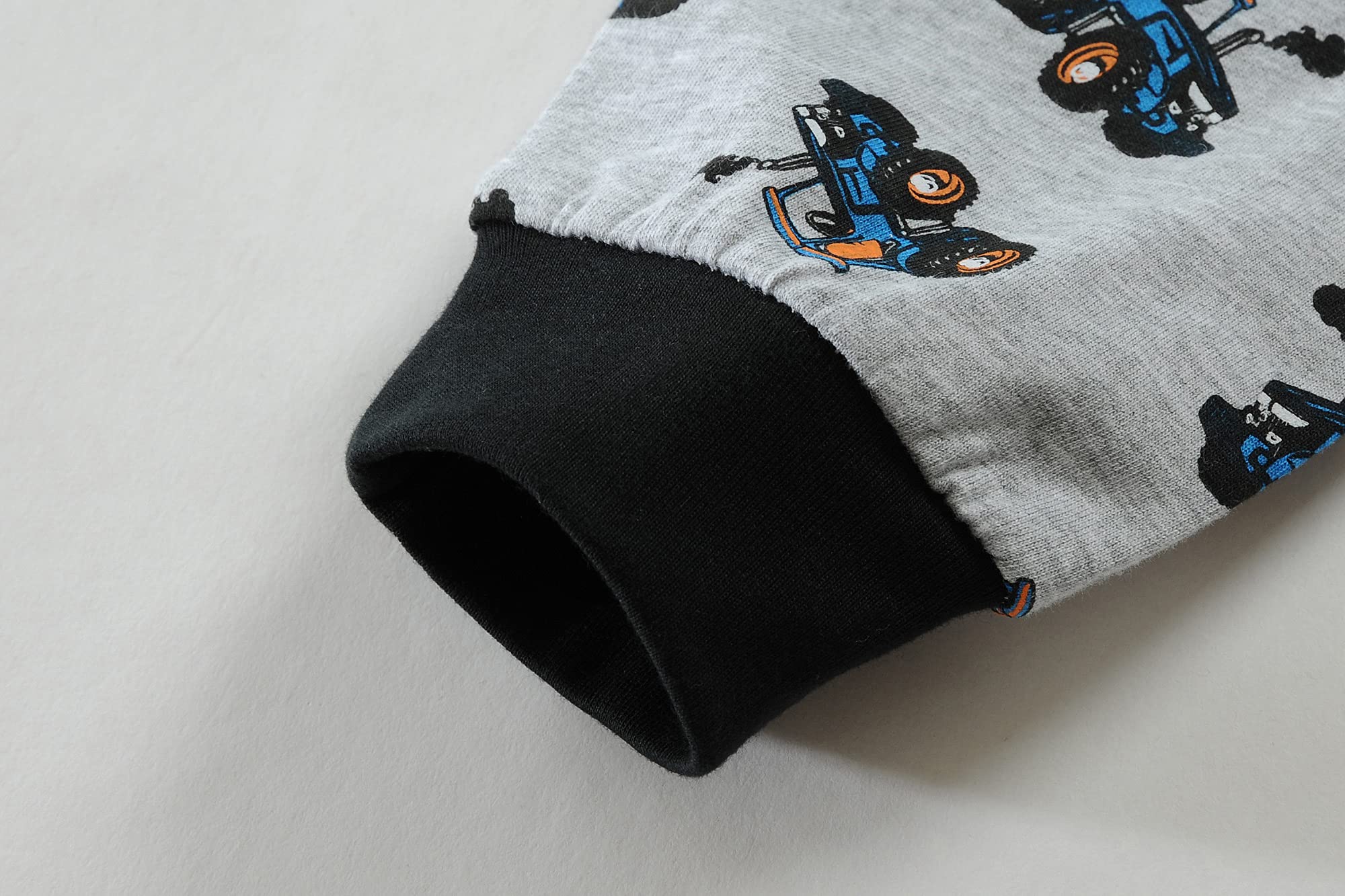 Monster Truck & Dinosaur Cotton Pajama Set for Toddler Boys 2-7 Years - Soft 2-Piece Sleepwear with Planets Design - Perfect for Bedtime & Lounging