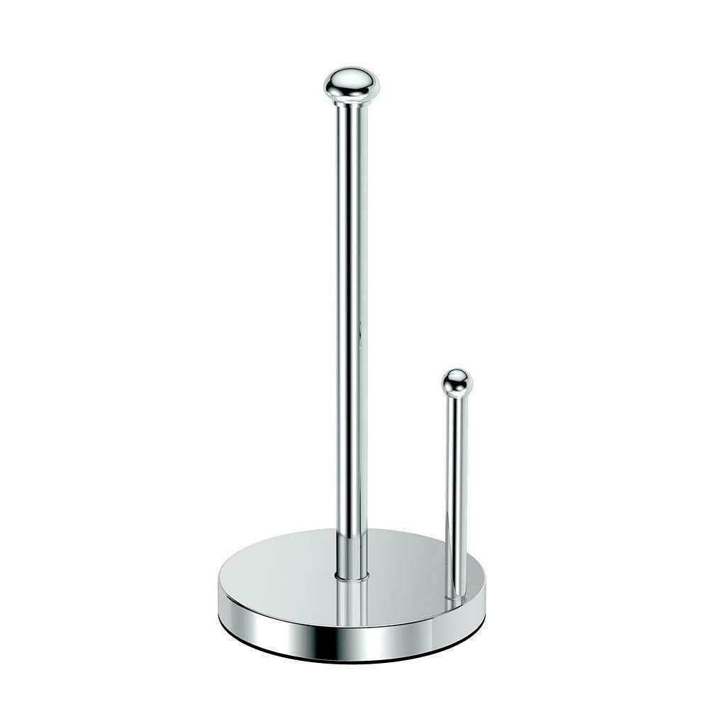 Stainless Steel Paper Towel Holder Wall Mount - Chrome Kitchen Towel Dispenser with Strong Adhesive for Countertop & Under Cabinet - Perfect for Kitchen, Bathroom, Office, RV & Camping Use