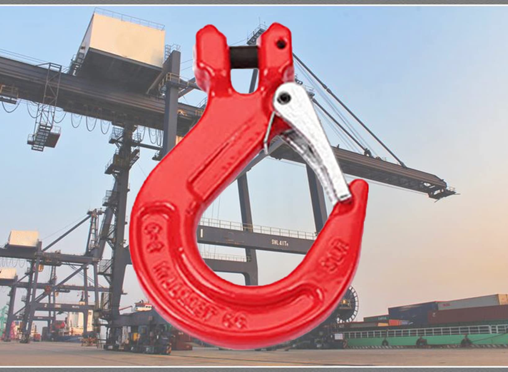 1.12 Ton Clevis Hooks with Latch - Heavy Duty Lifting Grab Hook for Engine & Rigging - 1.12T Working Load Capacity - Durable Slip Grab Hook for Industrial, Construction & Marine Applications