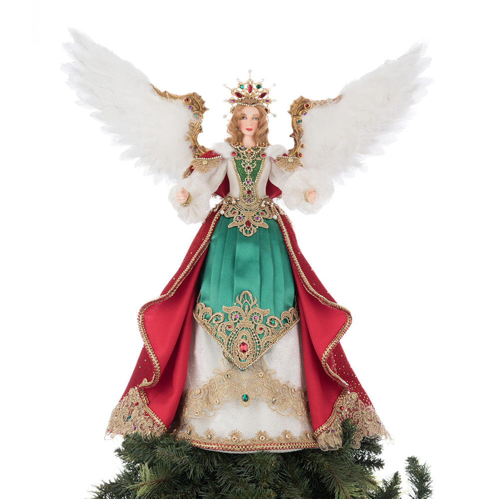 Christmas Ball Angelina Tree Topper by Katherine's Collection - Elegant Holiday Tree Decor for Christmas, Xmas, New Year & Winter Celebrations - Perfect for Home, Party & Gift Giving
