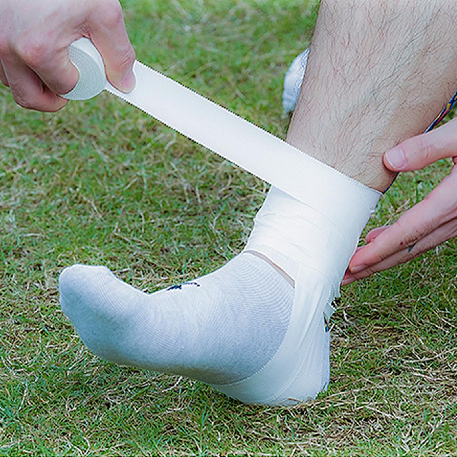 2 Rolls White Sports Tape - Athletic Kinesiology Tape for Football, Soccer, Volleyball & Climbing - 2.5cm x 10m Self-Adhesive Bandage for Shin Guards, Muscle Support & Injury Prevention - Perfect for Athletes & Active Lifestyles
