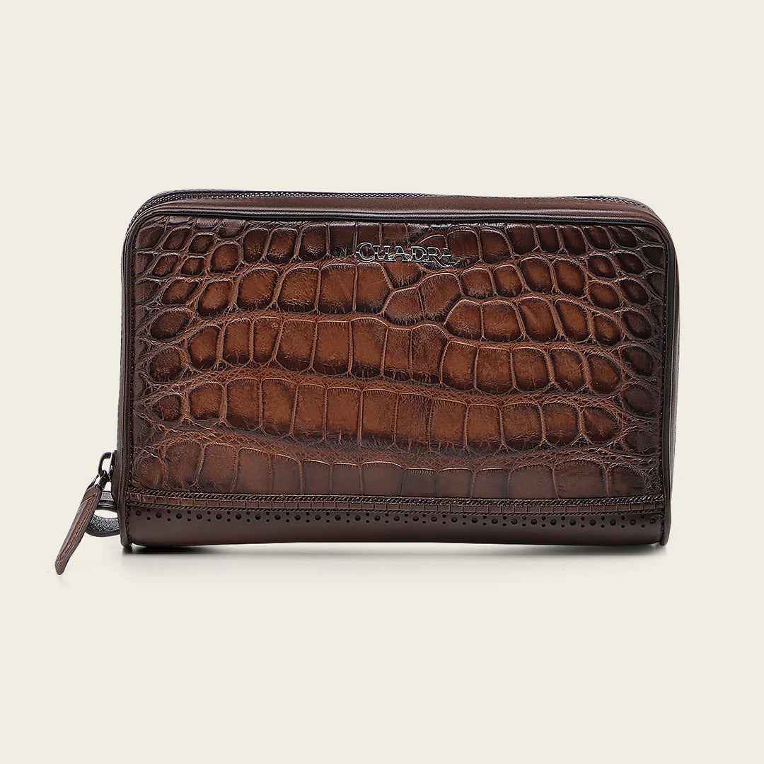 Luxury BOC00AL Cuadra Chocolate Alligator Leather Handbag for Women - Perfect for Evening Parties, Weddings & Special Occasions