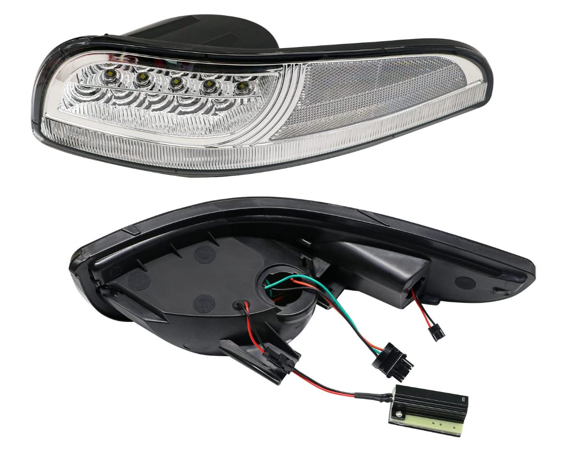 Vette Lights 1997-2004 C5 Corvette Laser LED Front Corner Light Assemblies - Clear Lens - High Performance Upgrade for Enhanced Visibility & Style - Perfect for Night Driving & Car Shows