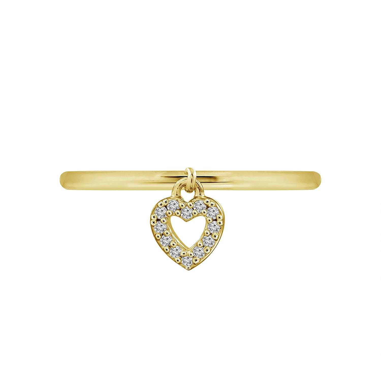 Elegant Gold Plated Heart Shaped Dainty Ring for Women - Perfect Gift for Valentine's Day, Anniversary & Romantic Occasions