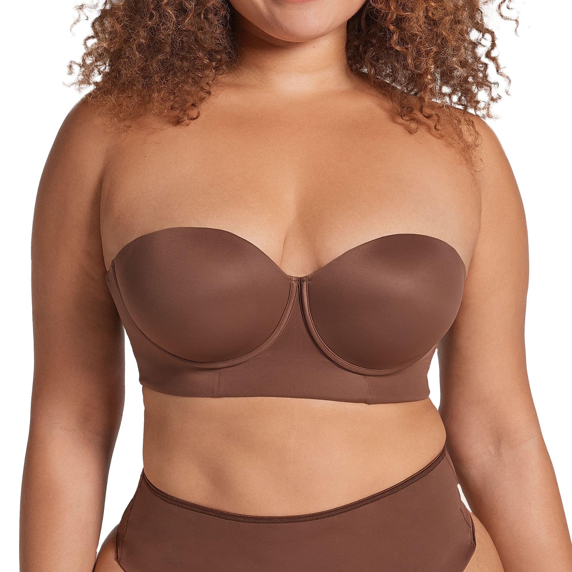 Leonisa Strapless Underwire Full Coverage Longline Bra for Women - Back Smoothing Bras | Perfect for Weddings, Evening Dresses & Special Occasions