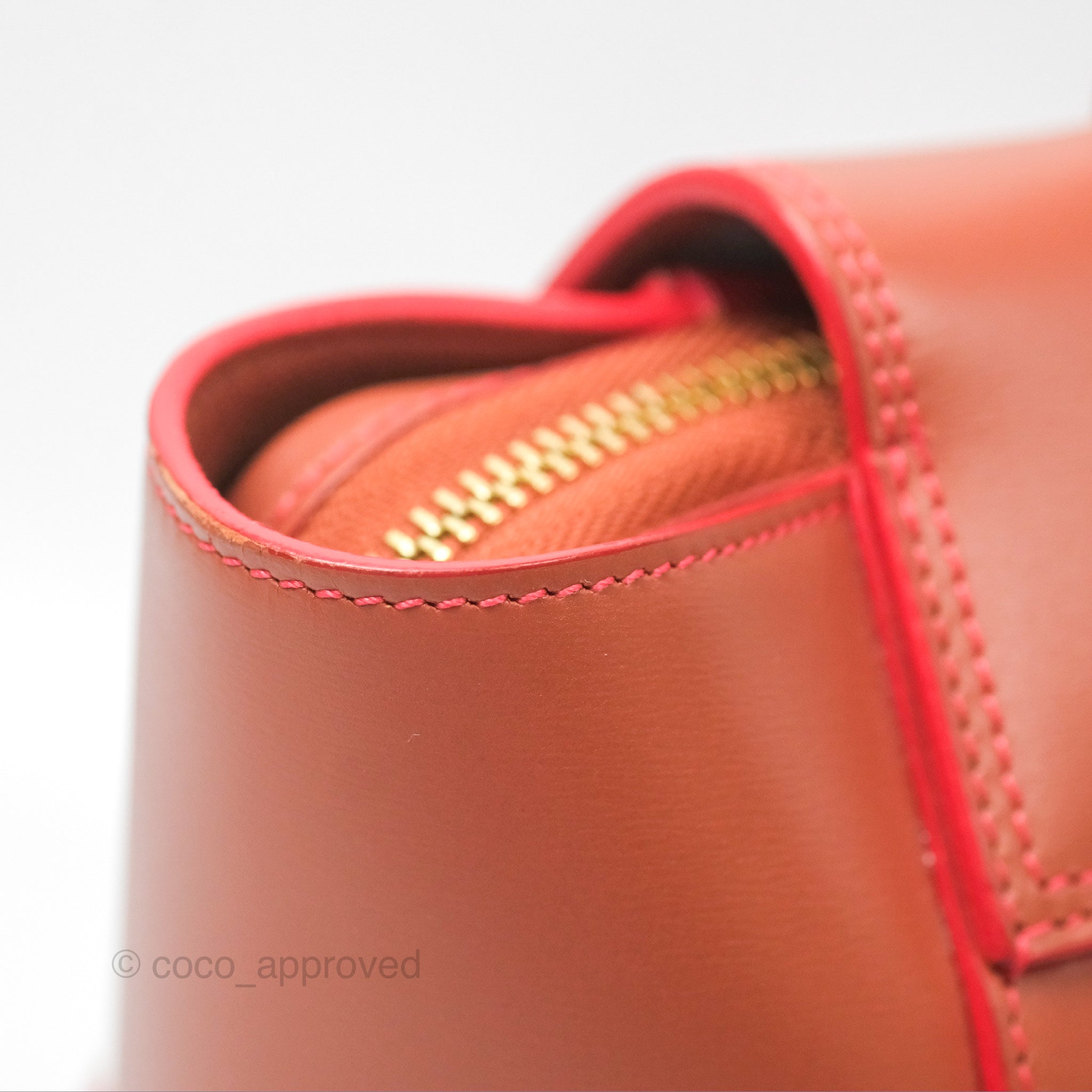 Celine Micro Belt Bag in Terracotta | Smooth Leather with Gold Hardware | Perfect for Work, Travel & Everyday Use