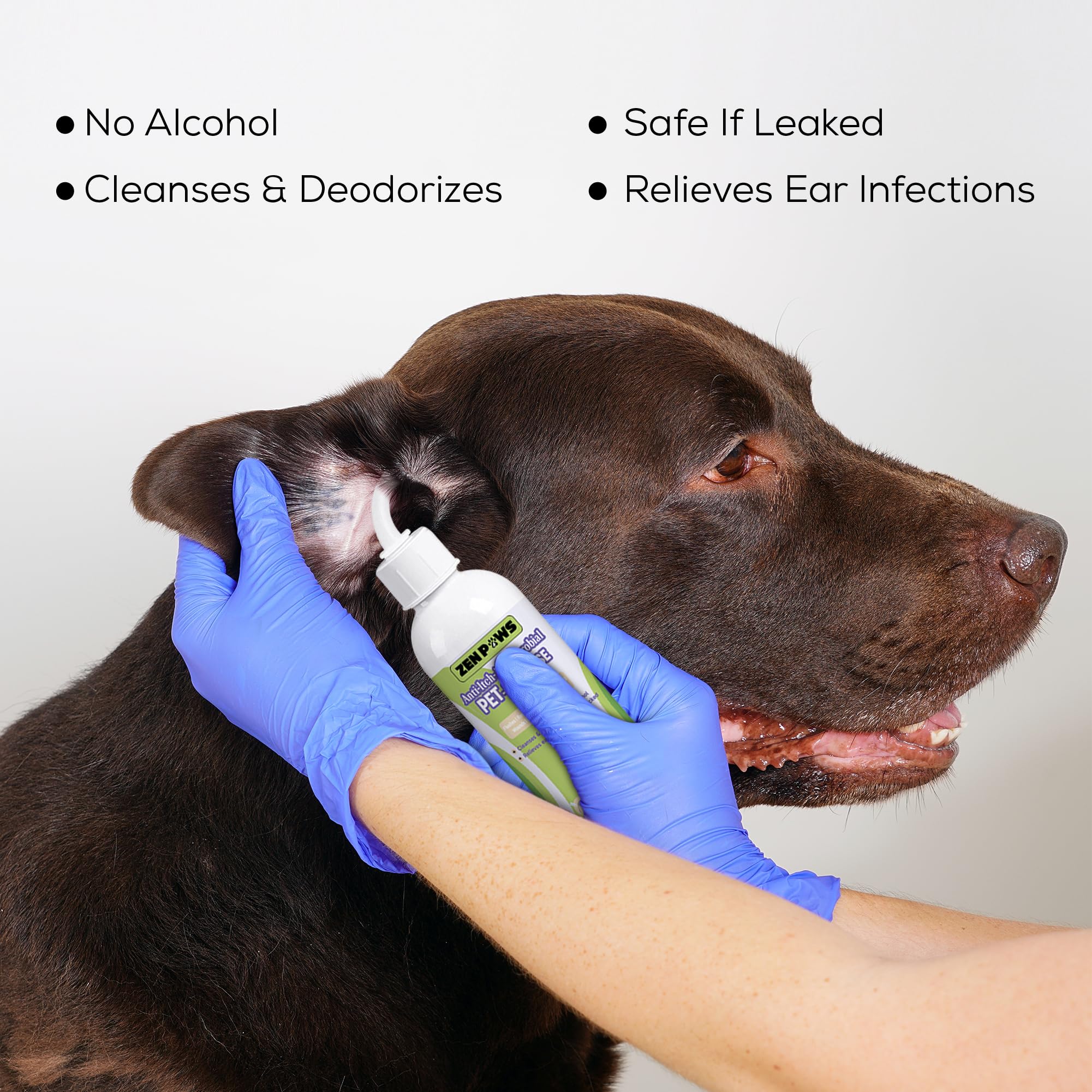 ZenPaws Dog Ear Cleaner Solution for Dogs & Puppies - Gentle Ear Cleaning Wipes & Drops for Itchy, Smelly Ears - Vet Recommended for Regular Ear Care & Infection Prevention - Perfect for Grooming, After Bath & Outdoor Activities