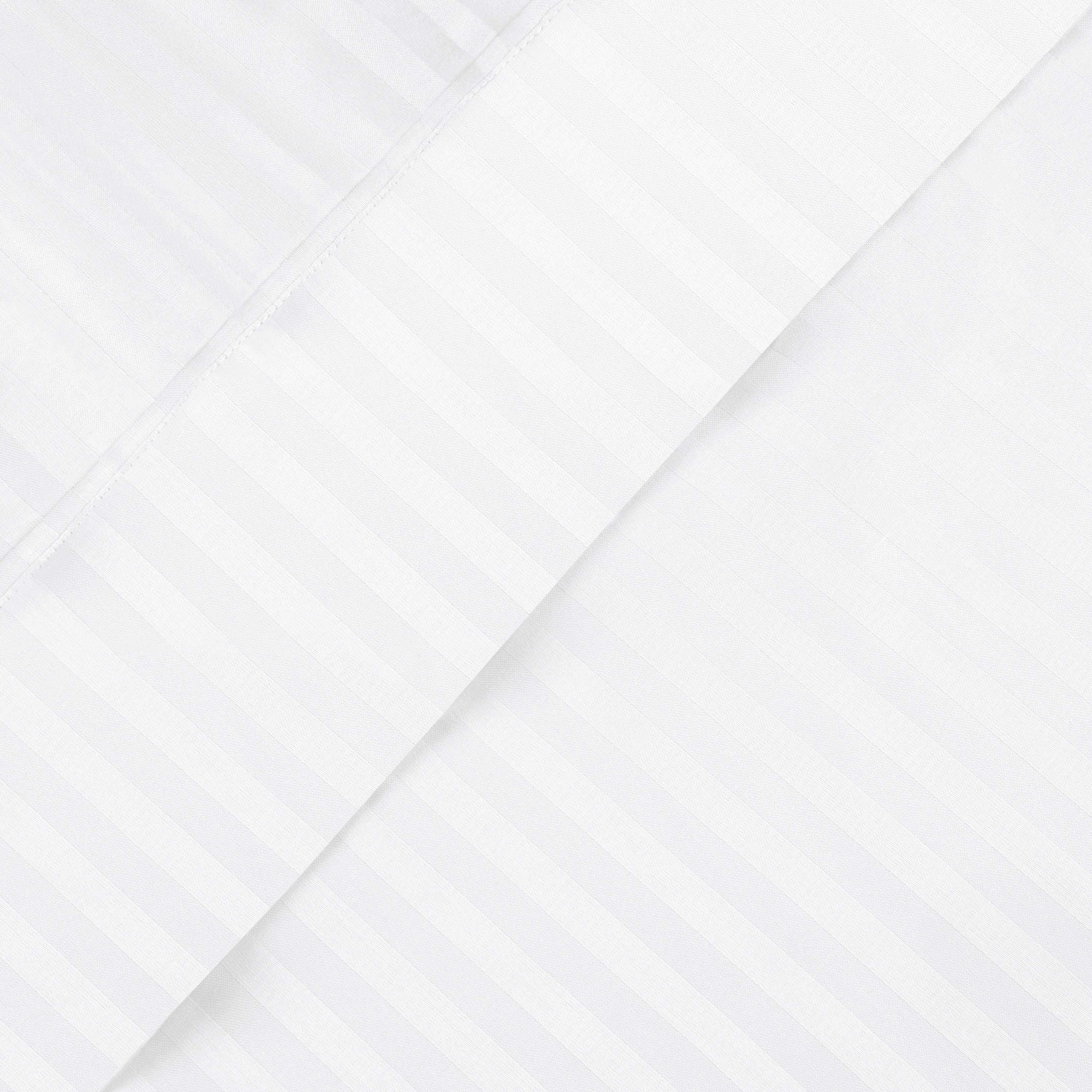 Premium 600 Thread Count Egyptian Cotton Striped Deep Pocket Sheet Set - Queen Size, Soft & Breathable Bed Sheets for Luxurious Sleep - Perfect for Master Bedrooms, Guest Rooms & Hotels