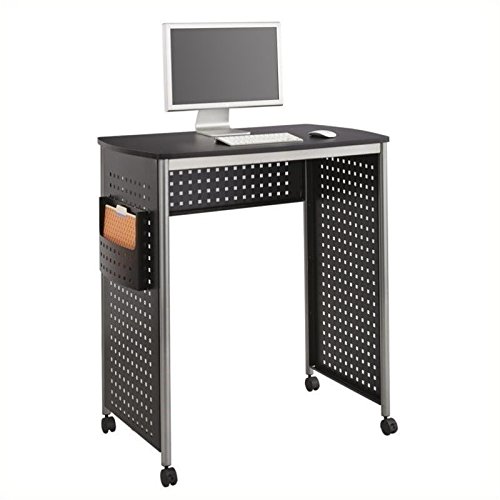 Pemberly Row Adjustable Height Standing Desk Workstation - Black Ergonomic Home Office Desk for Work from Home & Study