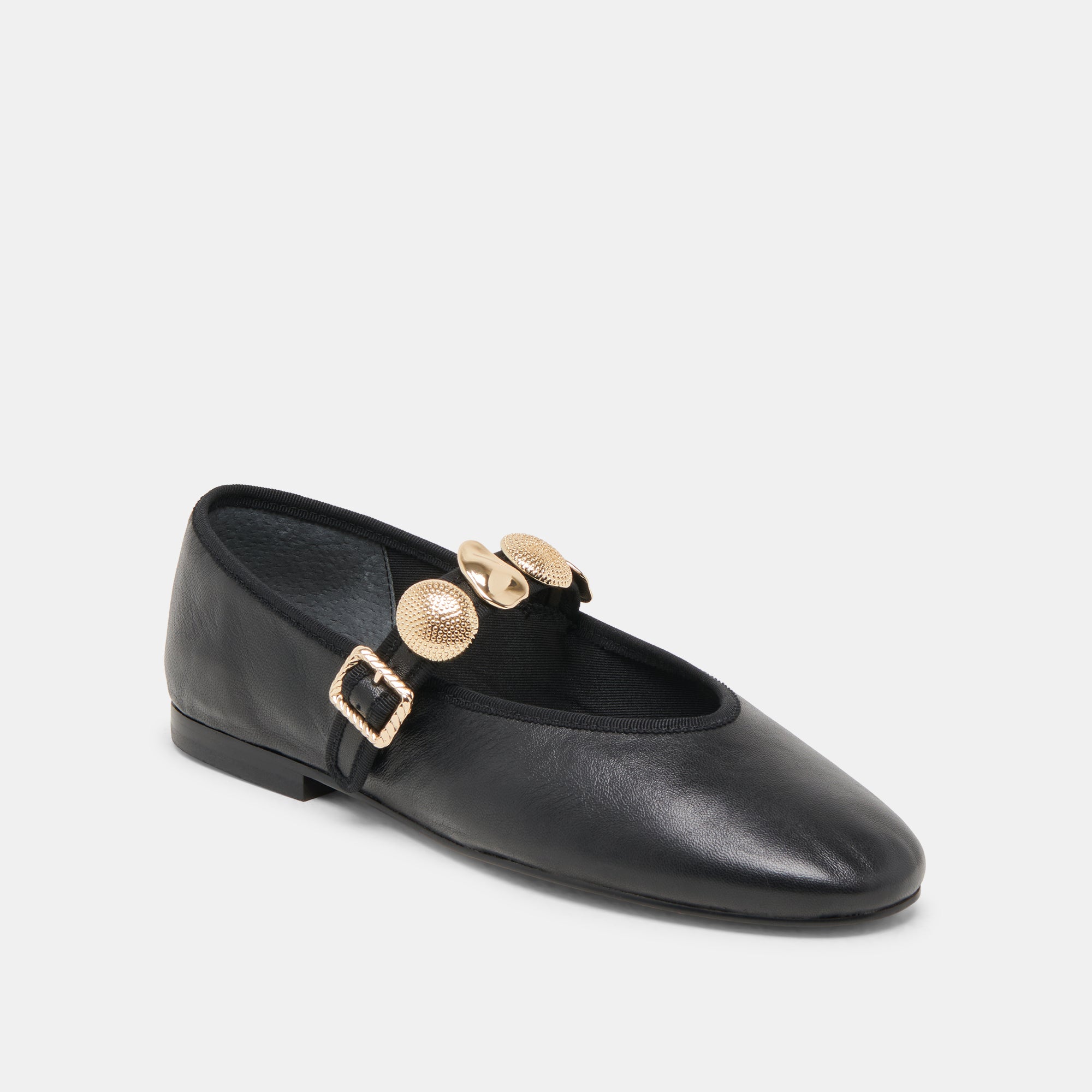 RELAN Women's Black Leather Ballet Flats - Comfortable & Stylish Shoes for Work, Casual Wear & Travel